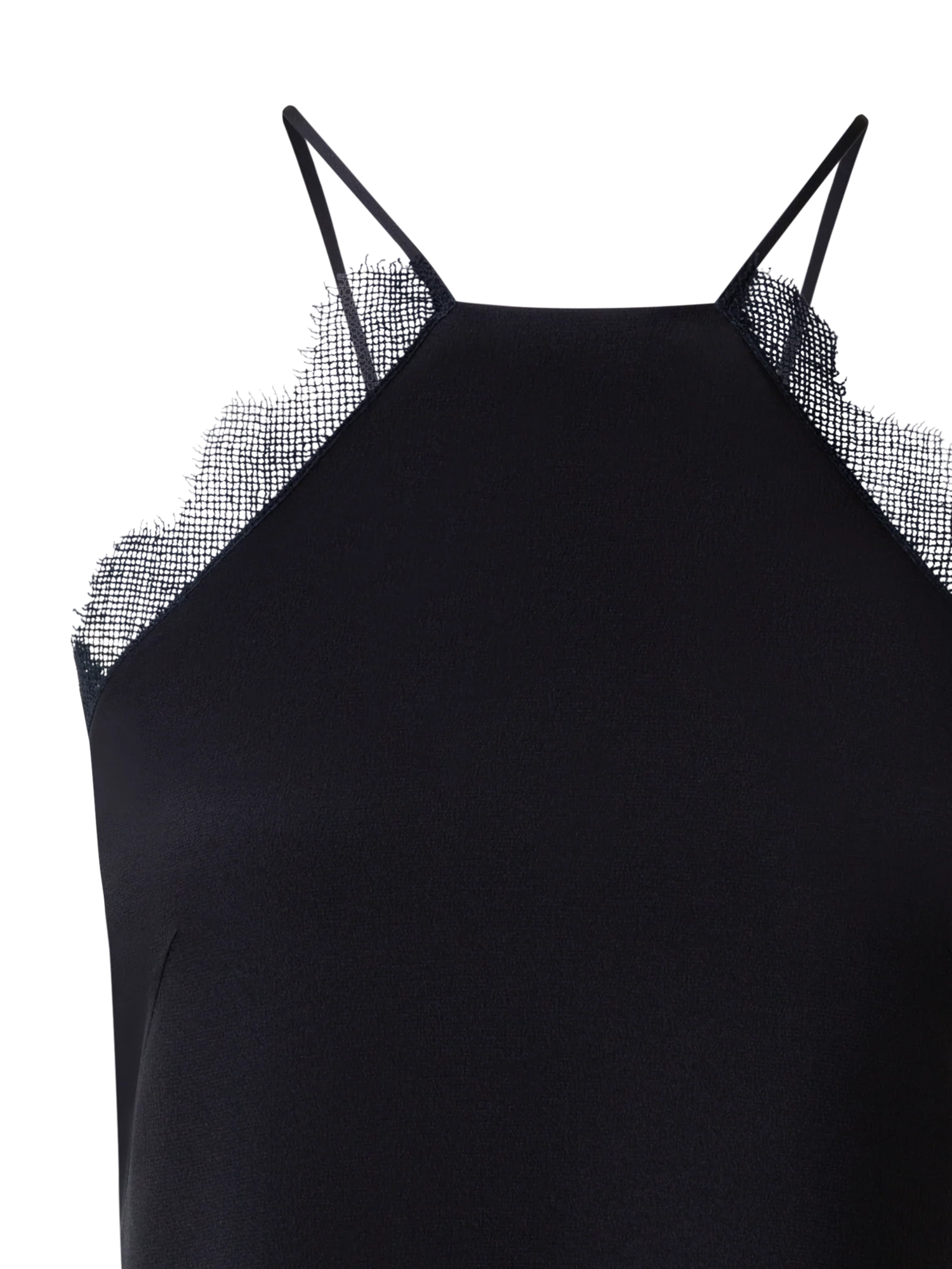 Silk Crêpe Strap Top with Lace - Image 2