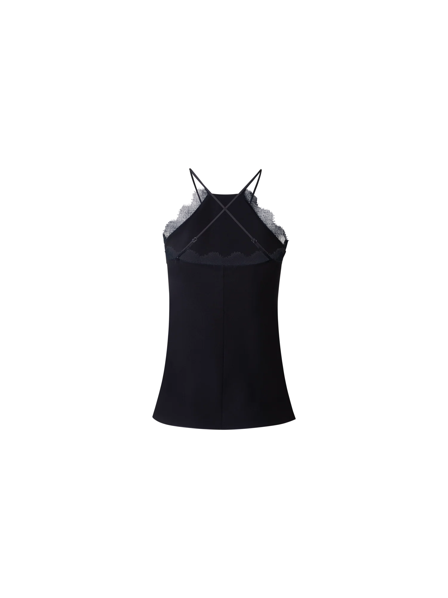 Silk Crêpe Strap Top with Lace - Image 3