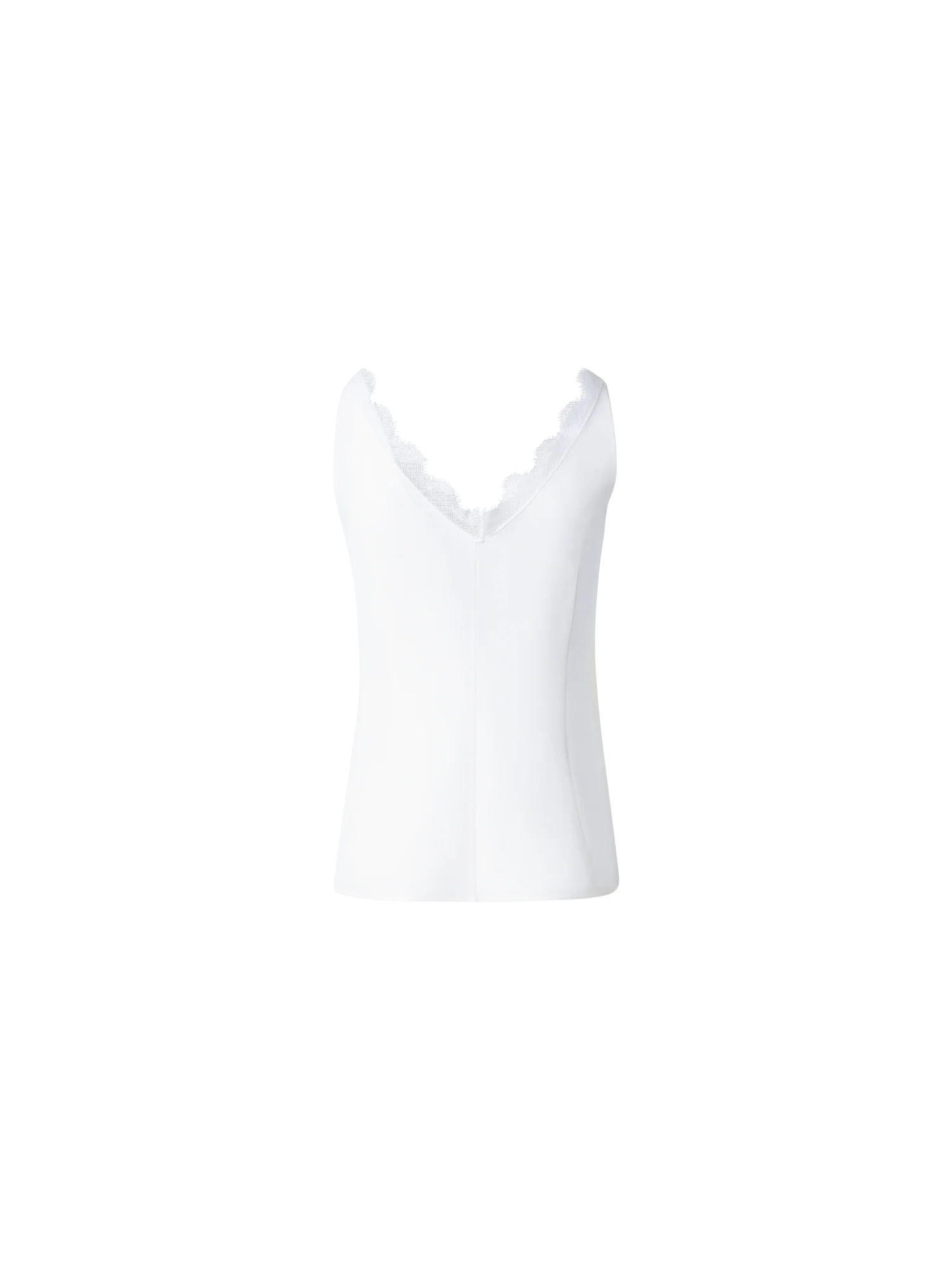 Silk Crêpe V-Neck Top with Lace - Image 3
