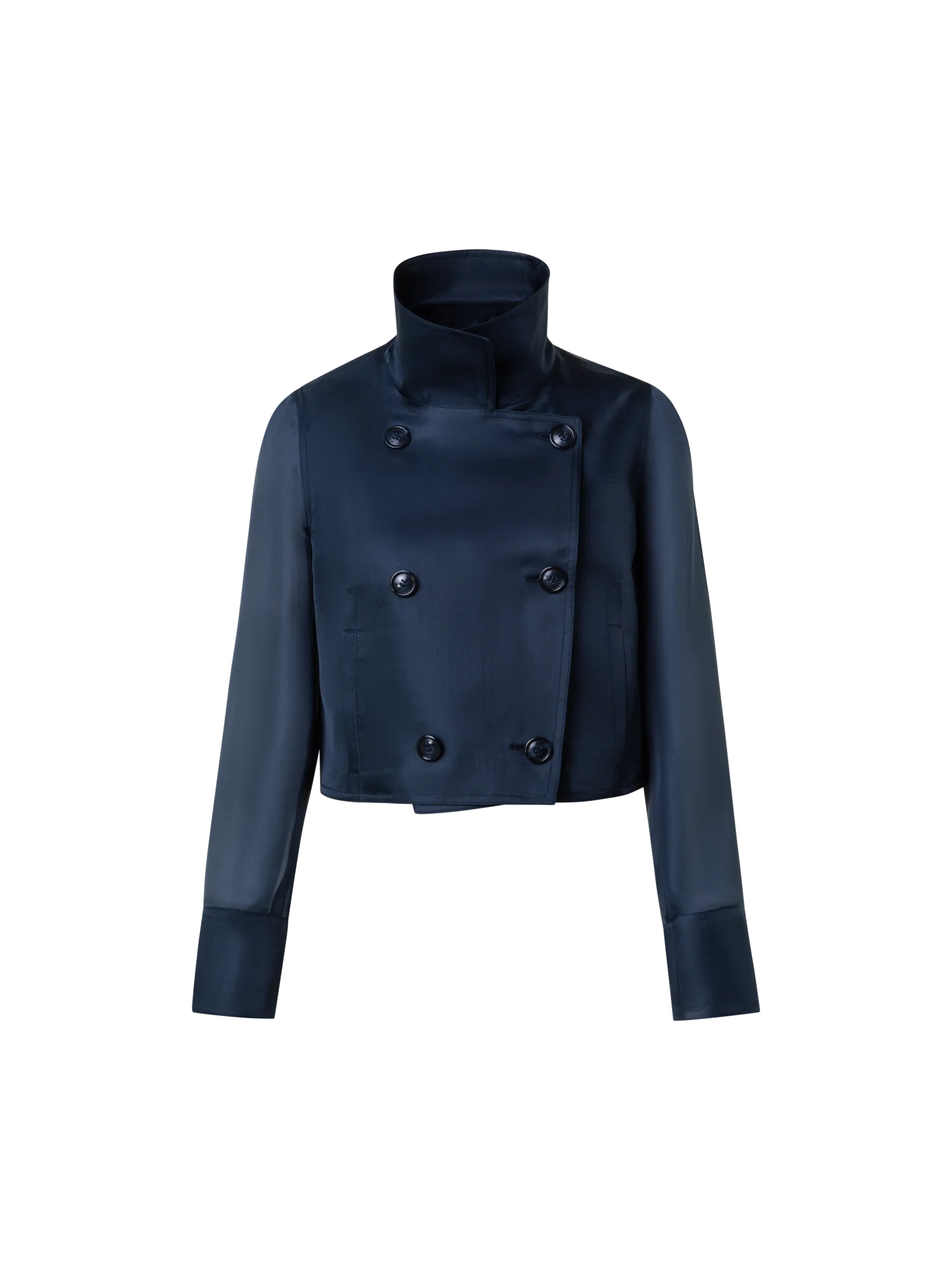 Silk Organza Double-Breasted Short Jacket