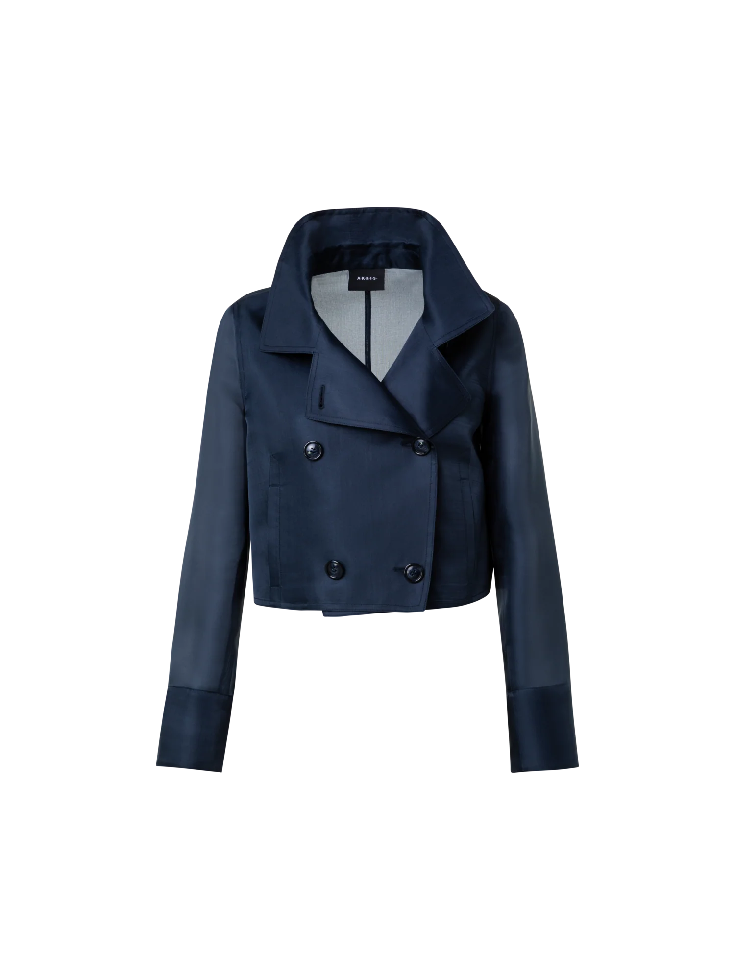 Silk Organza Double-Breasted Short Jacket - Image 3