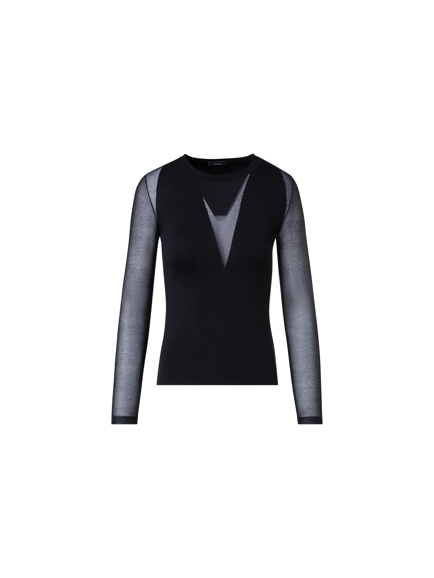 Silk Stretch Sweater with Sheer Panels