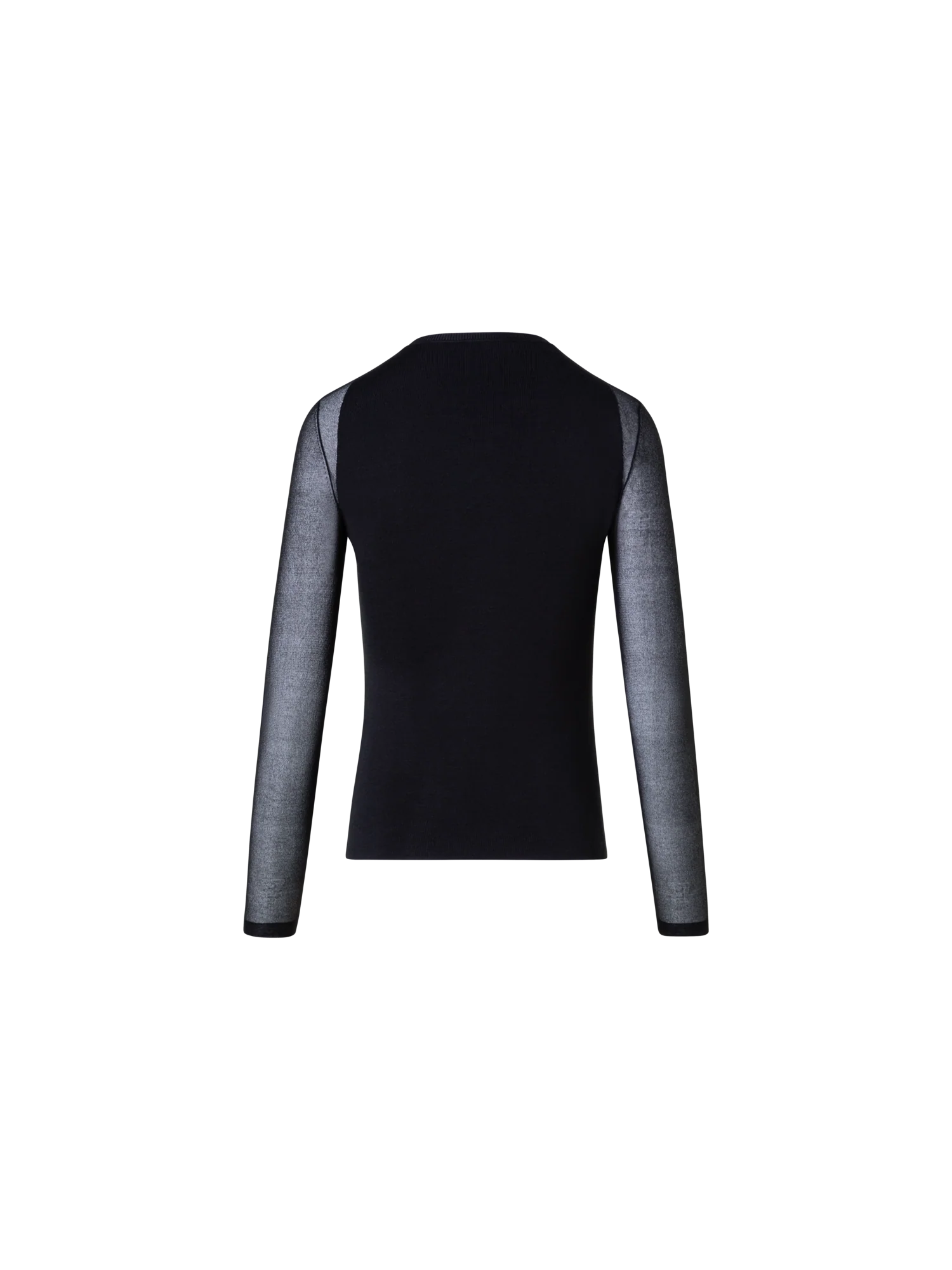 Silk Stretch Sweater with Sheer Panels - Image 3