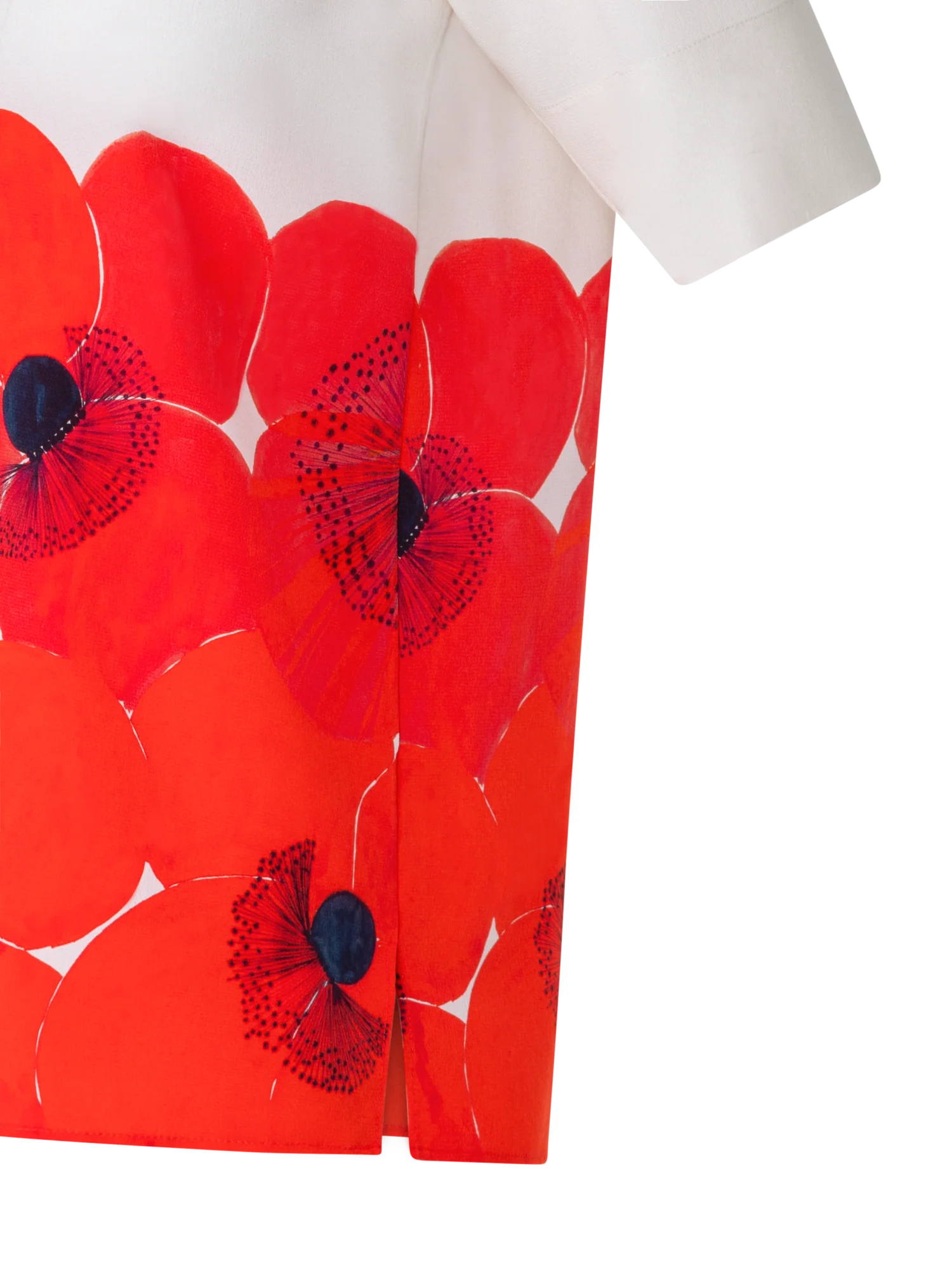 Silk T-Shirt Blouse with Poppy Print - Image 4