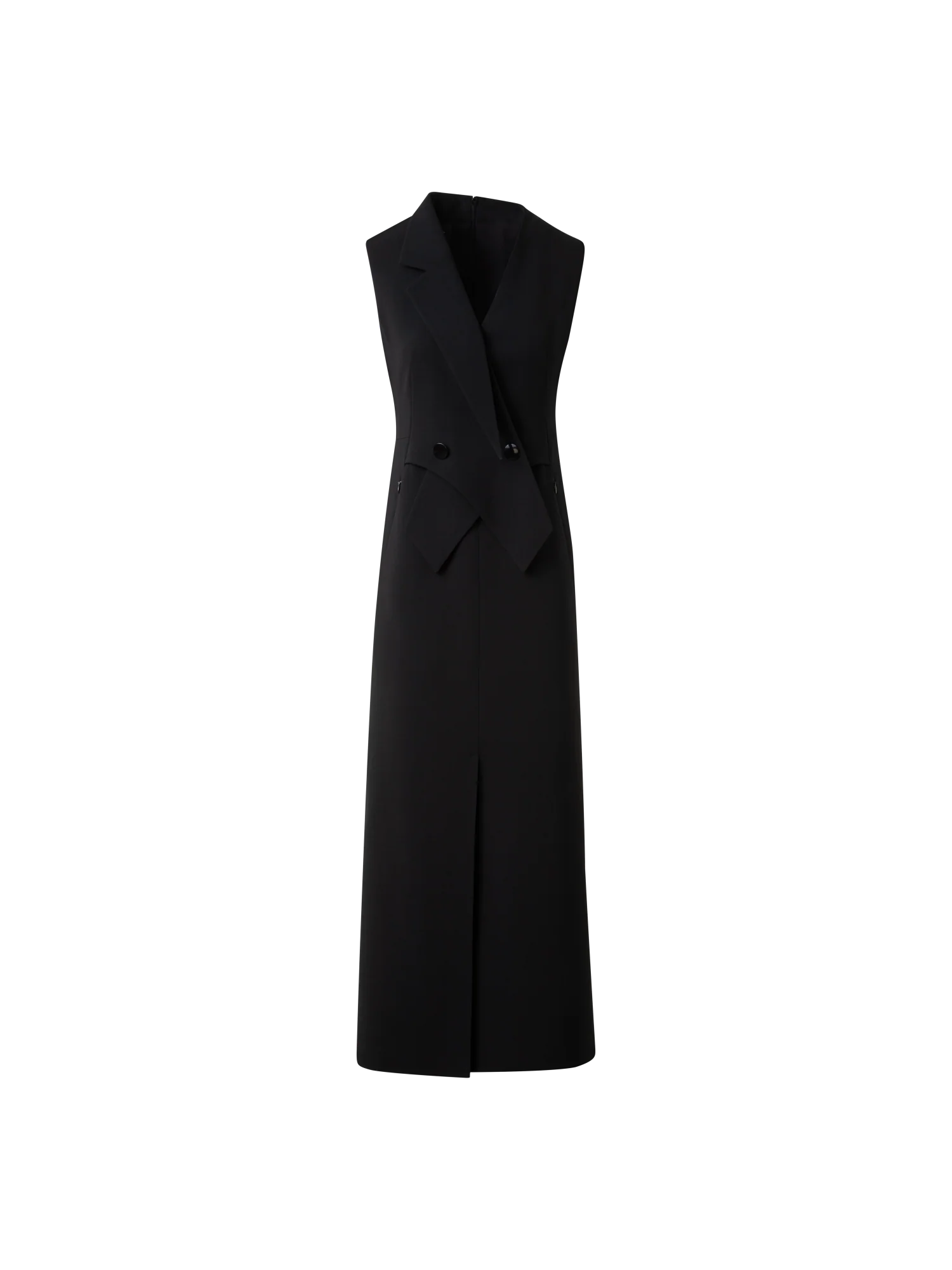 Sleeveless Blazer Dress in Wool Double-Face