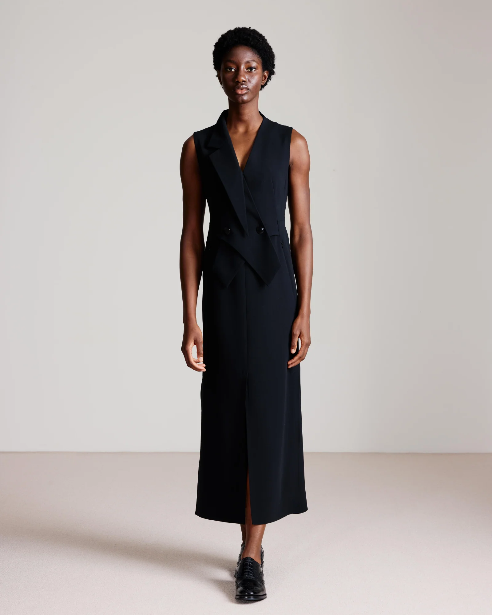 Sleeveless Blazer Dress in Wool Double-Face - Image 2