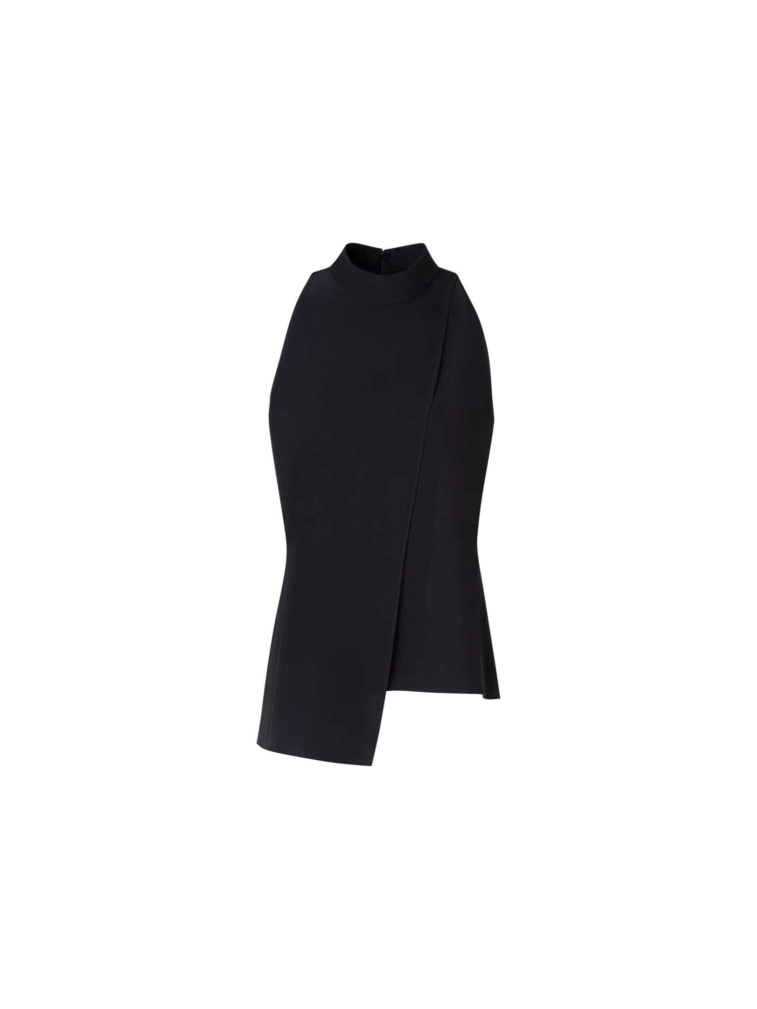Sleeveless Silk Blouse with Asymmetrical Front
