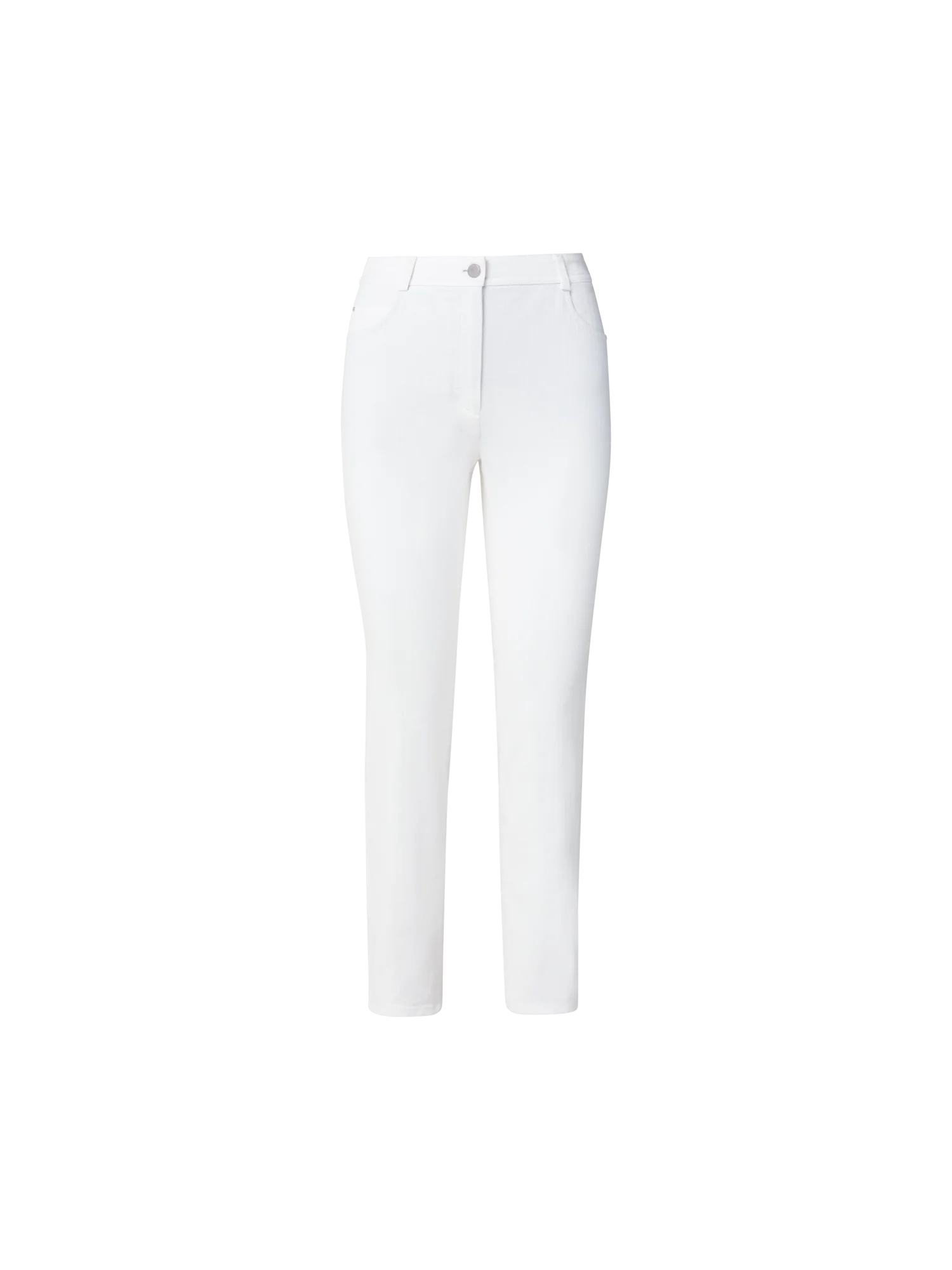 Slim Straight Cotton Denim Stretch Pants