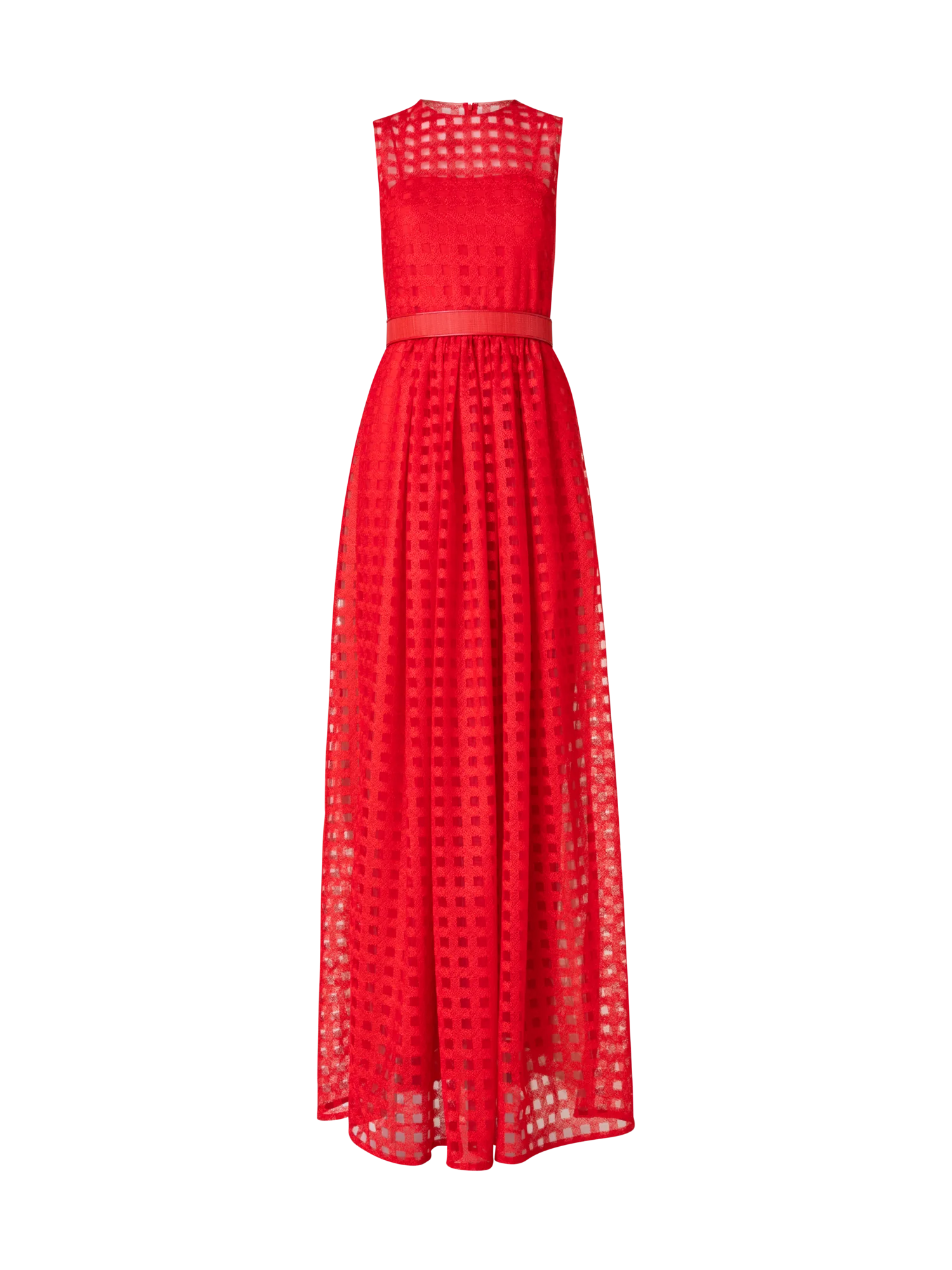 Square Embroidery on Tulle Gown