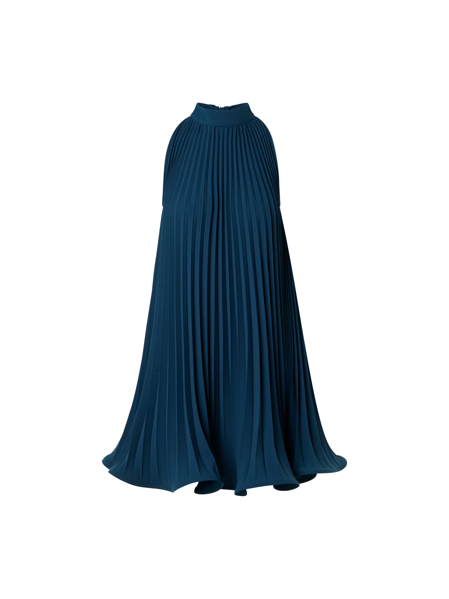 A-Line Plissé Halter Mini Dress