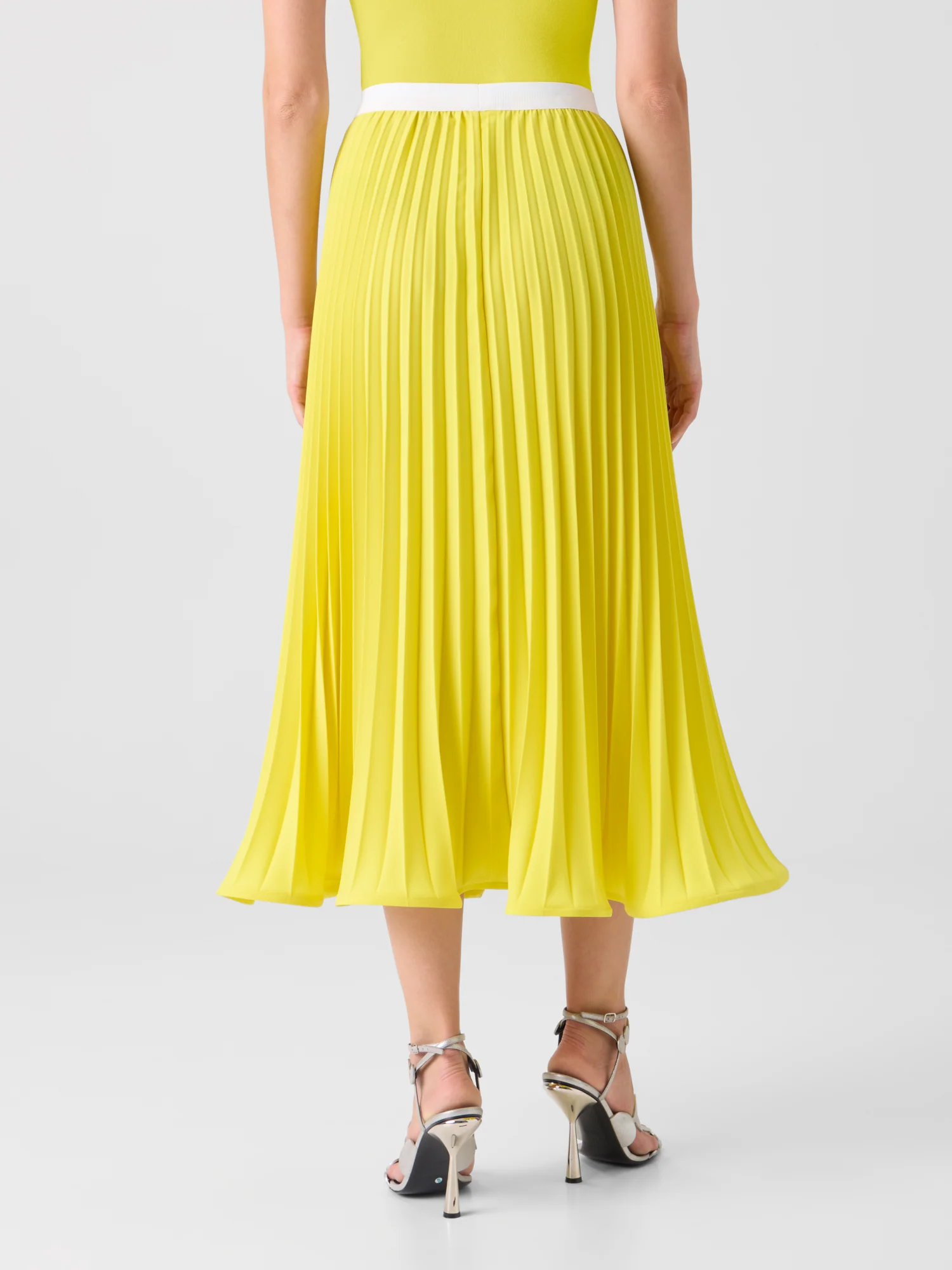 A-Line Plissé Pleated Midi Skirt - Image 4