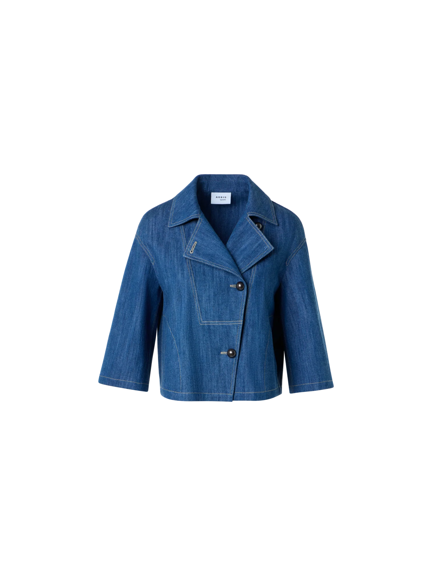 Asymmetric Boxy Cropped Denim Jacket