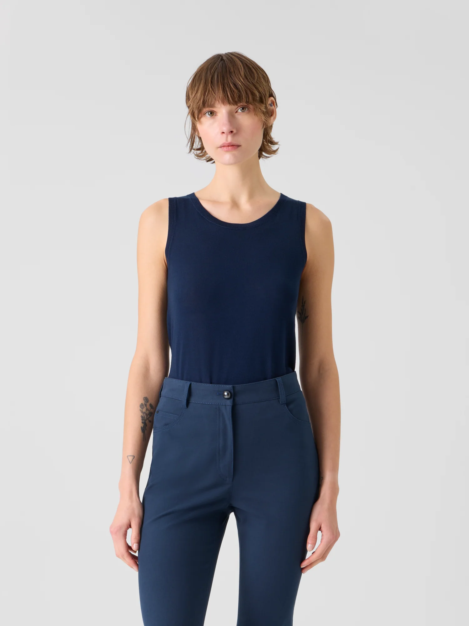 Boat Neck Lightweight Merino Wool Knit Top - Image 2