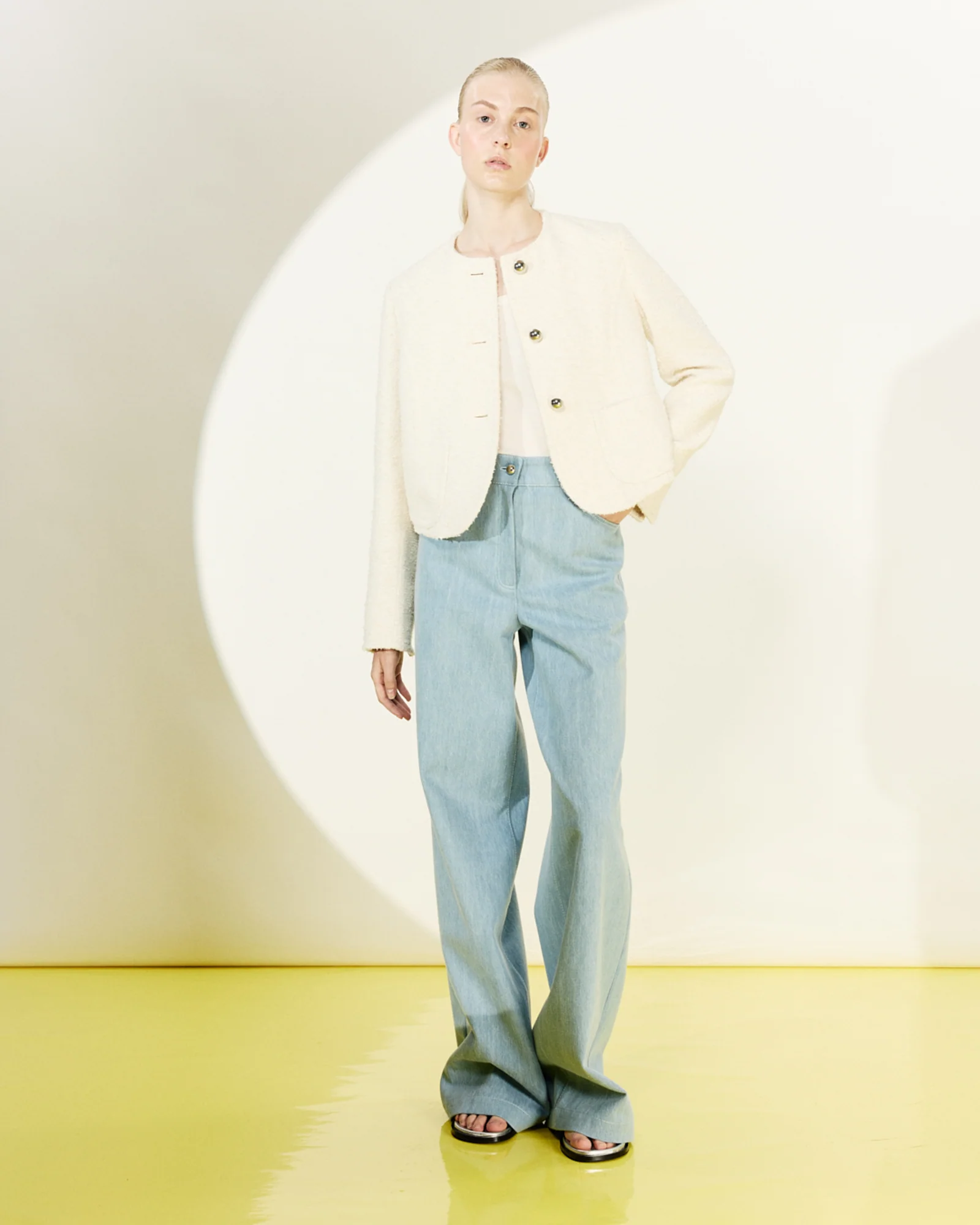 Boxy Bouclé Cotton Summer Jacket - Image 2