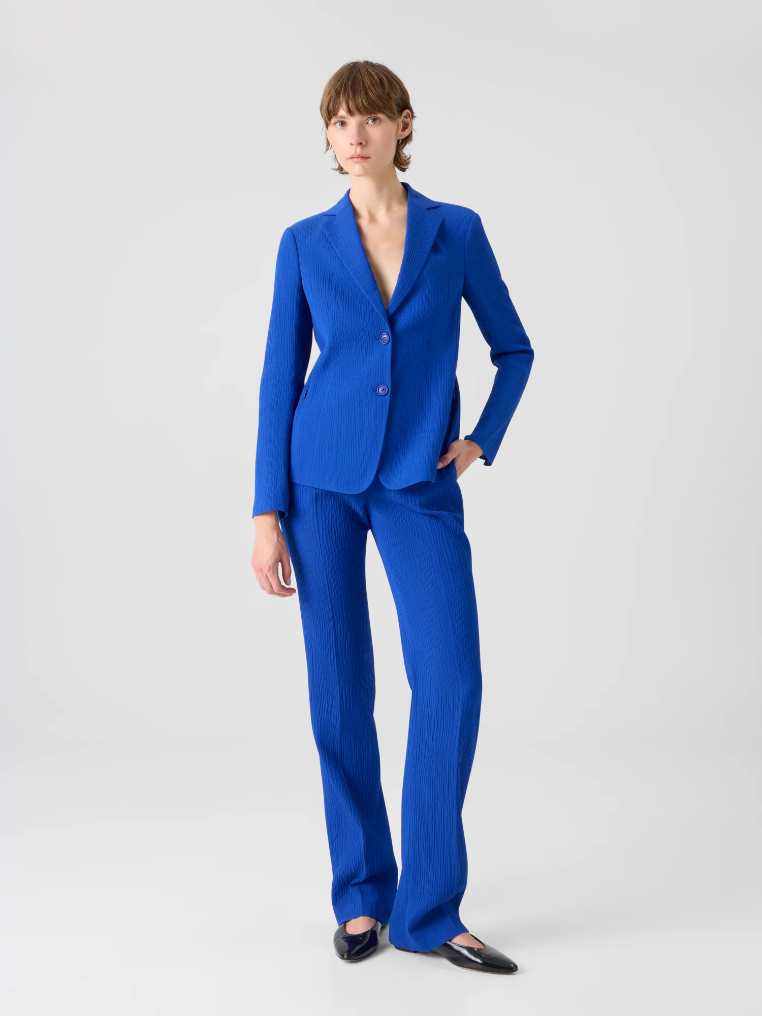 Carl Straight Pants in Structured Cotton Silk - Image 2