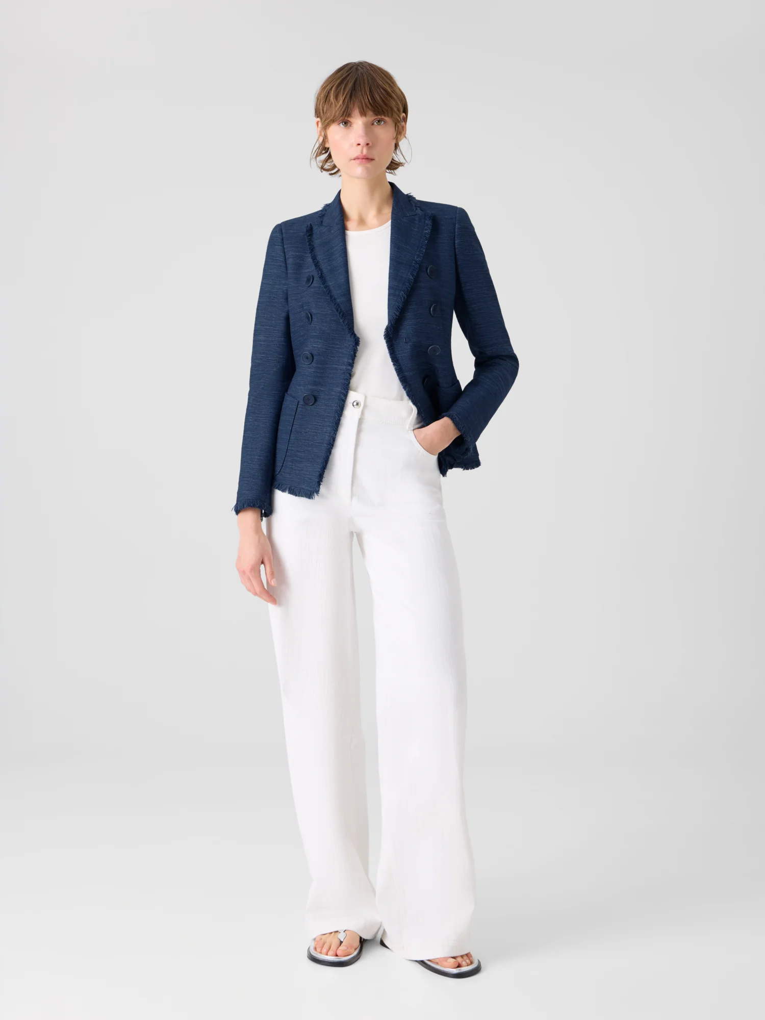 Cooper Wide Leg Stretch Cotton Denim Pants