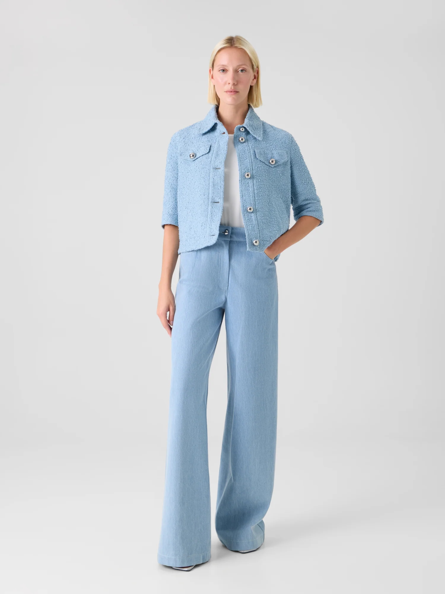 Cooper Wide Leg Stretch Cotton Denim Pants - Image 2
