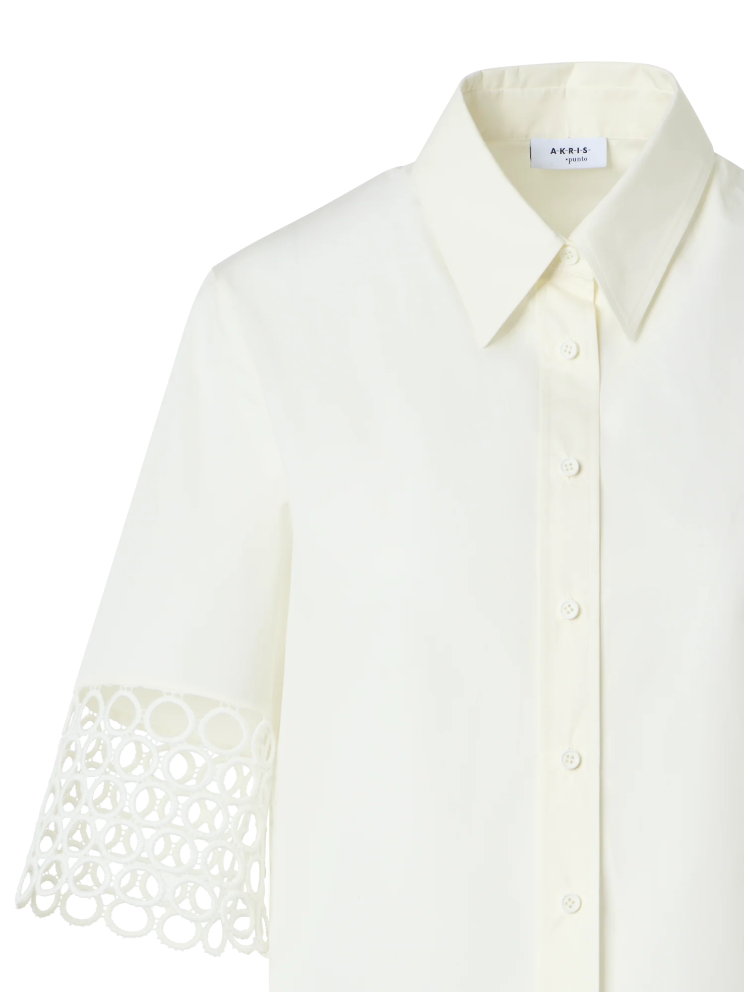 Cotton Boxy Blouse with Eyelet Guipure - Image 3