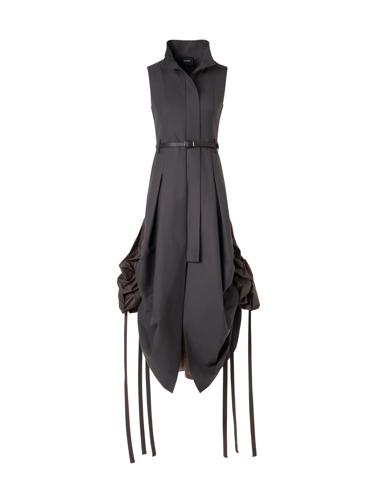 Cotton Midi Dress With Drawstrings