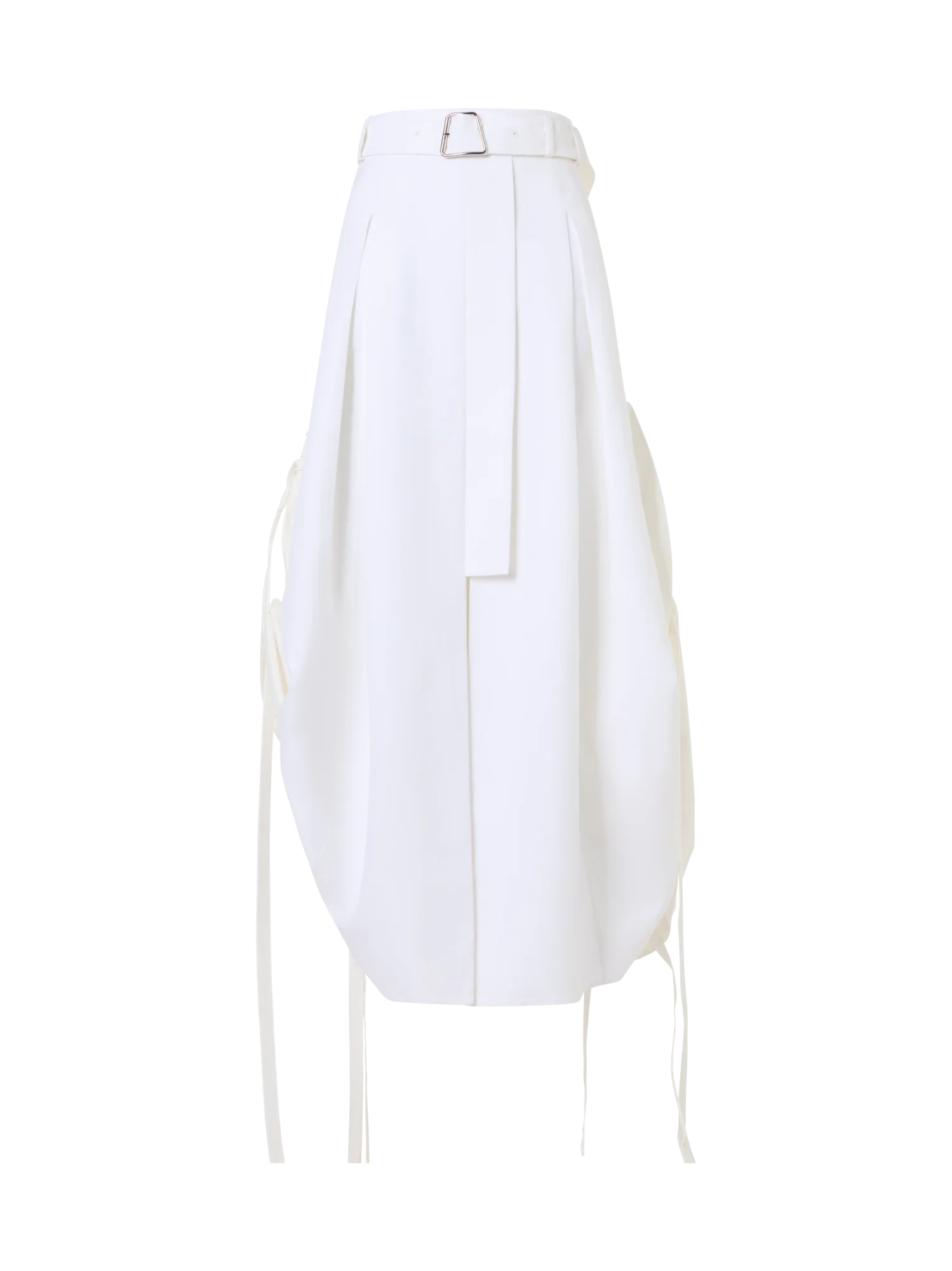 Cotton Midi Skirt with Drawstrings
