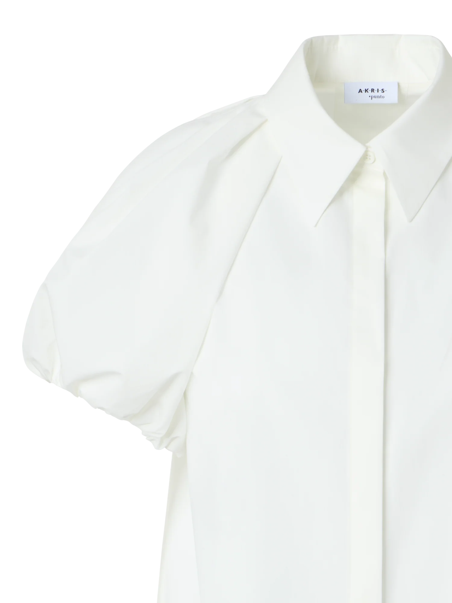 Cotton Poplin Blouse with Bubble Sleeves - Image 3