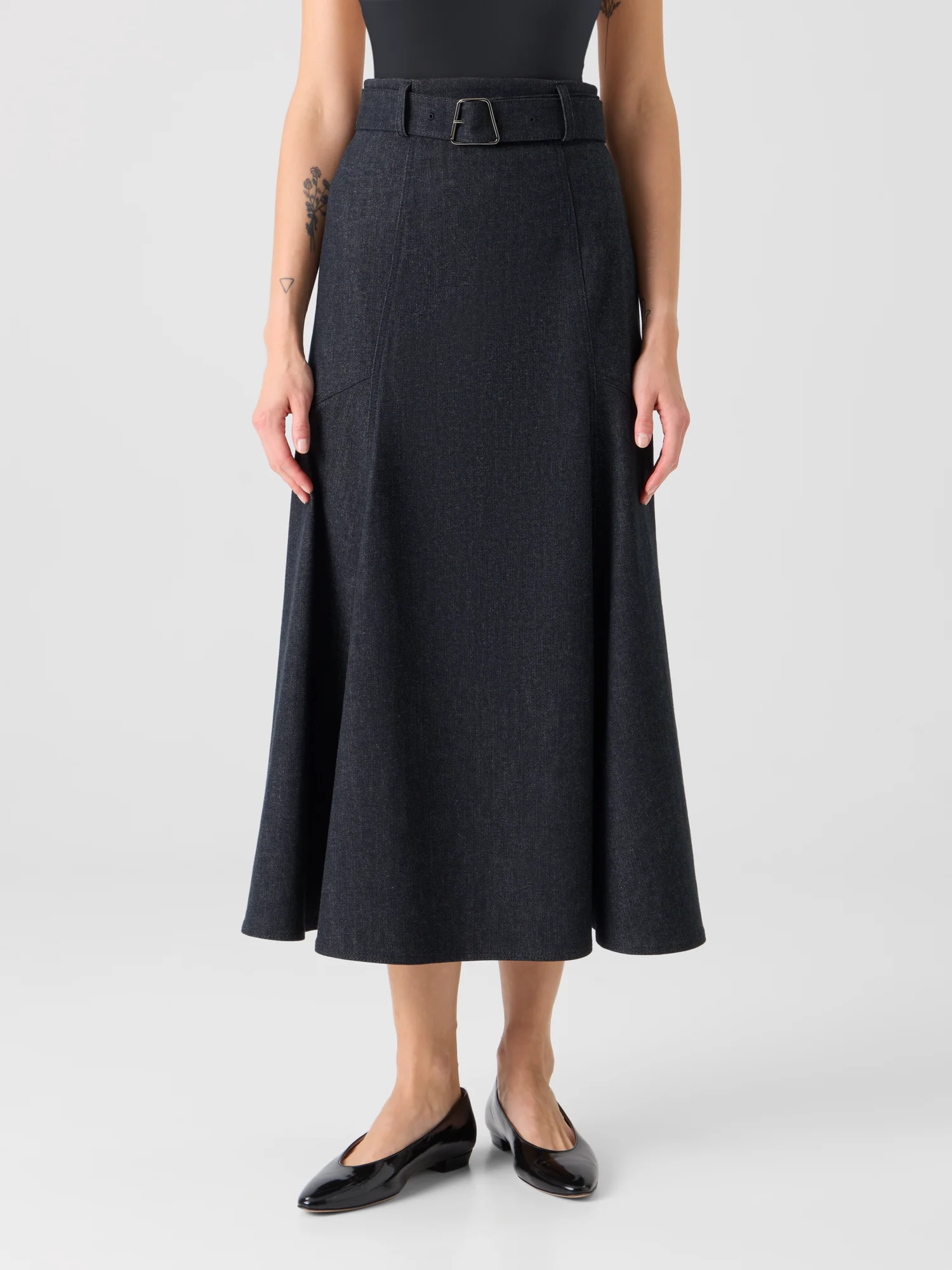 Denim A-line Midi Skirt - Image 5
