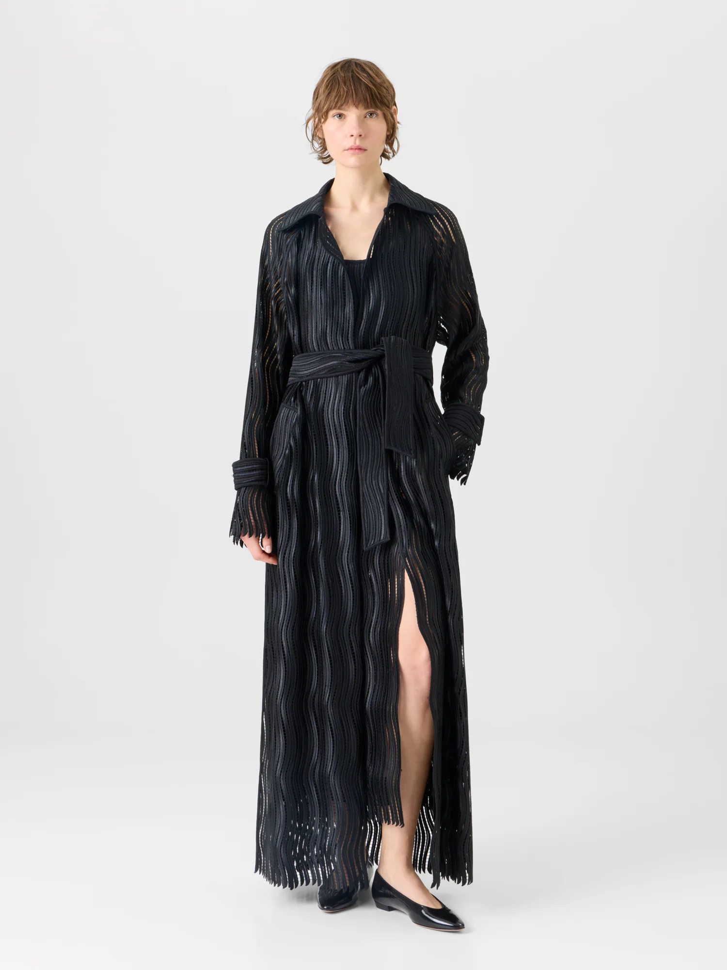 Estelle Long Coat in Wave Guipure - Image 2