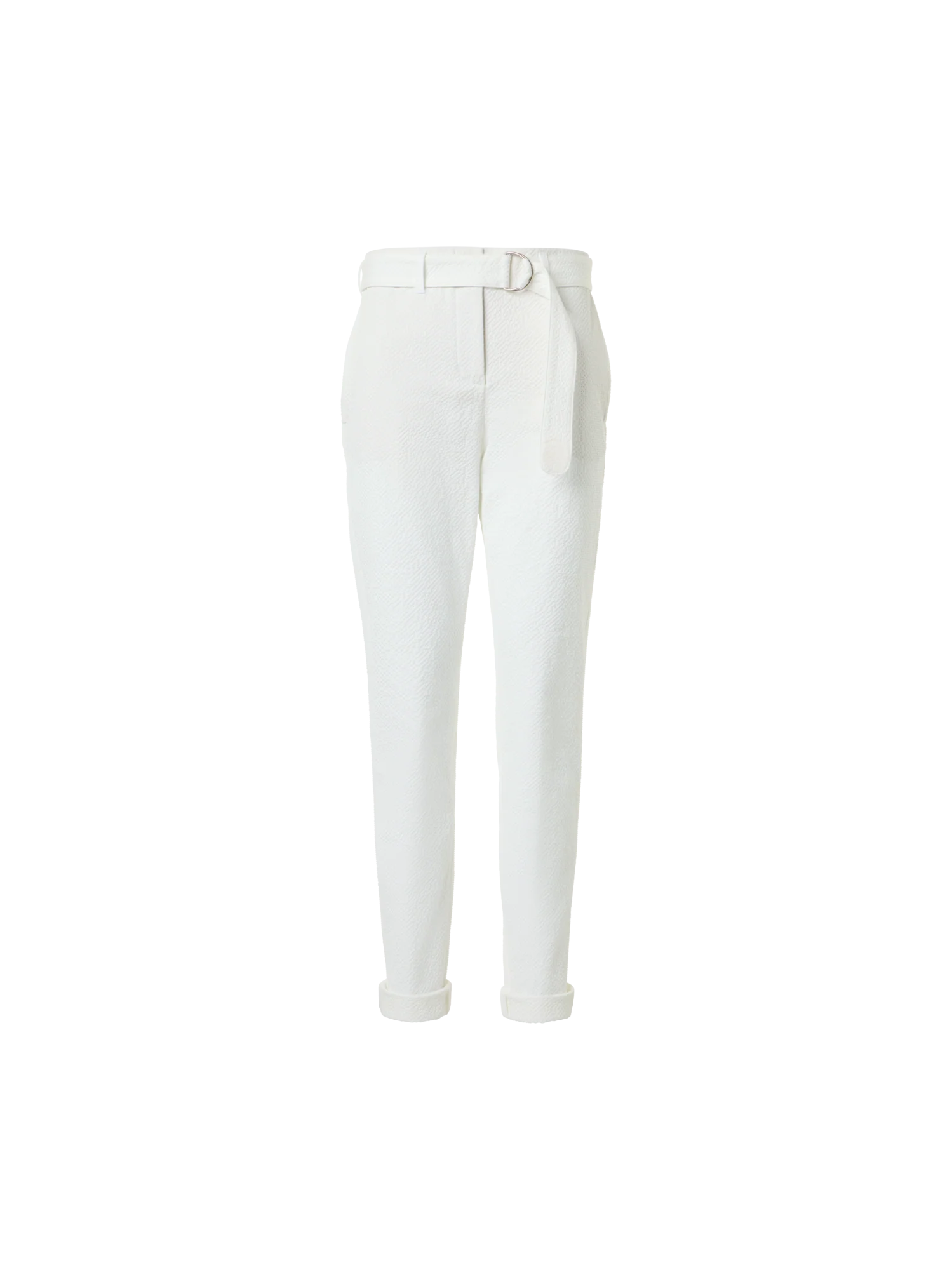 Fallon Mid-Rise Cotton Seersucker Tapered Pants