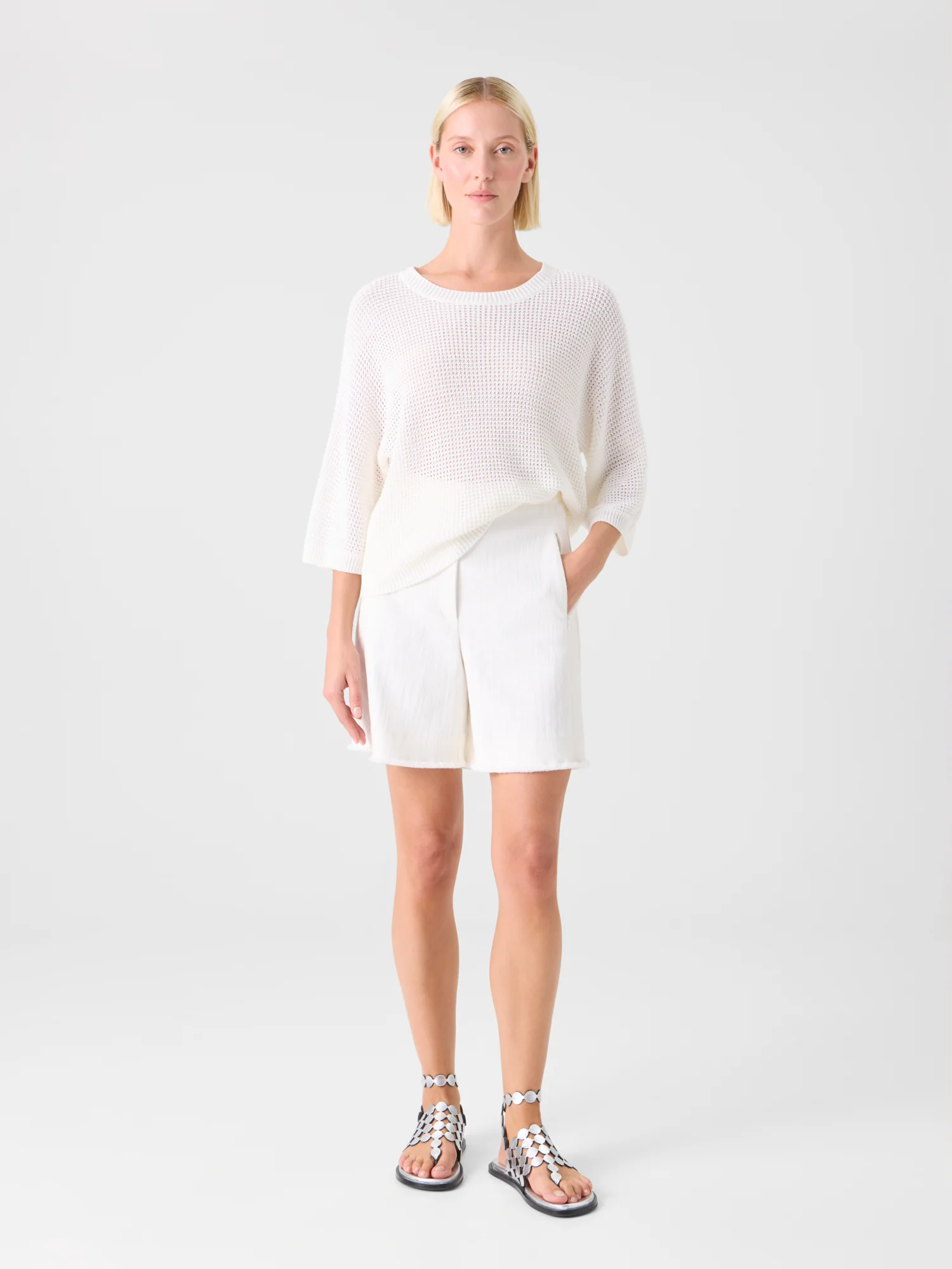 Filia Cotton Stretch Denim Bermuda Shorts - Image 2