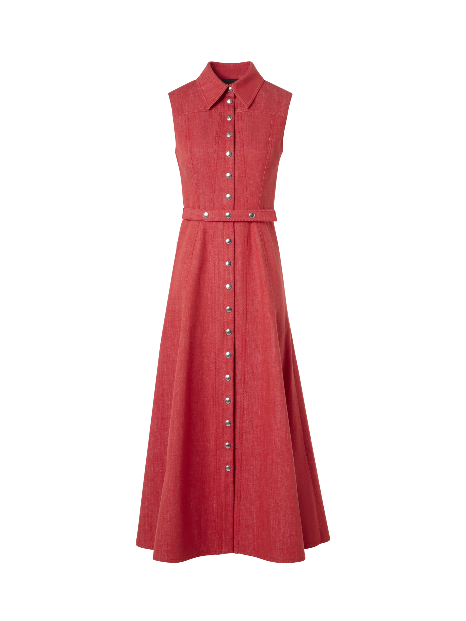 Fit and Flare Denim Midi Dress - Image 2