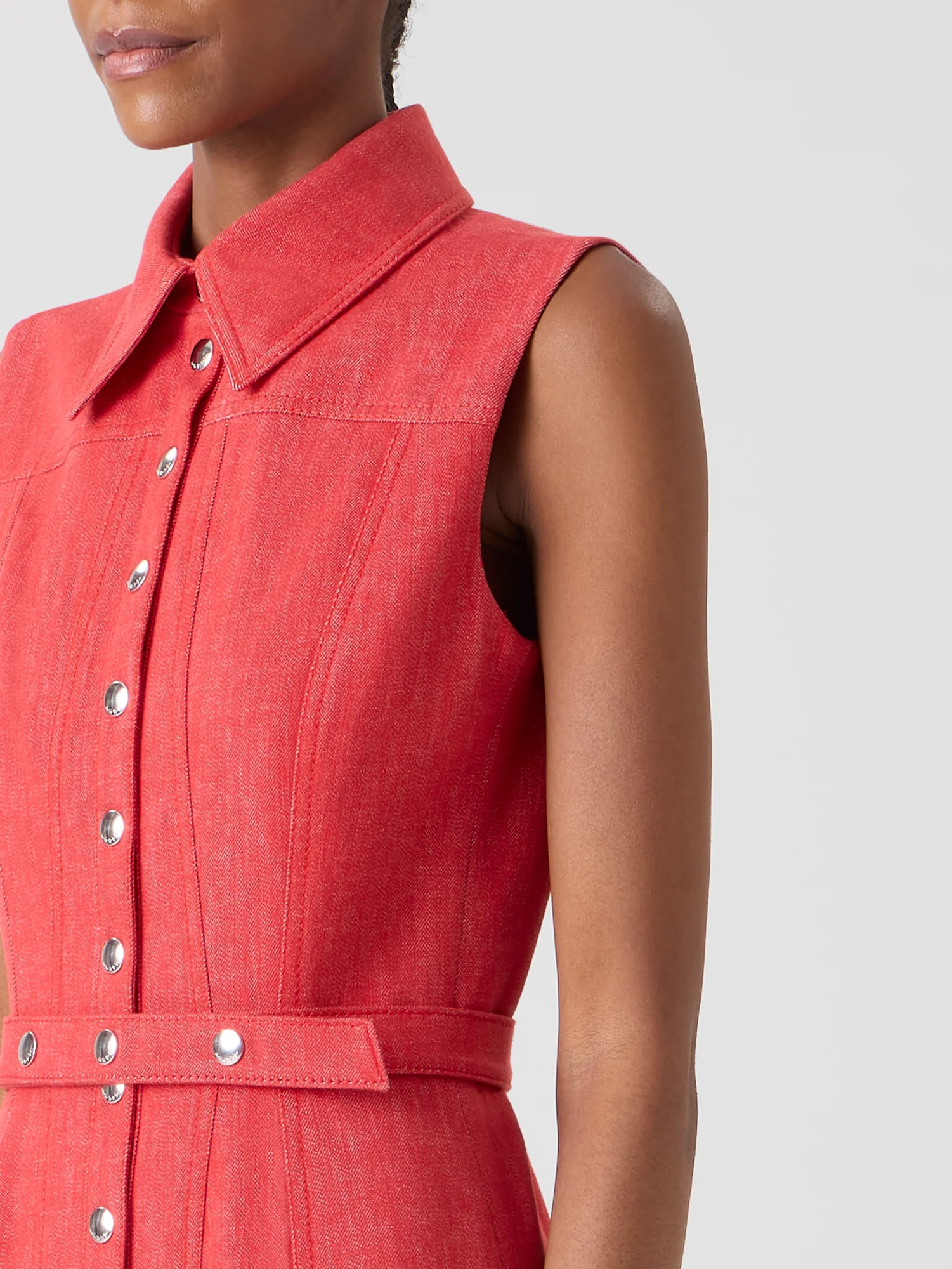 Fit and Flare Denim Midi Dress - Image 3