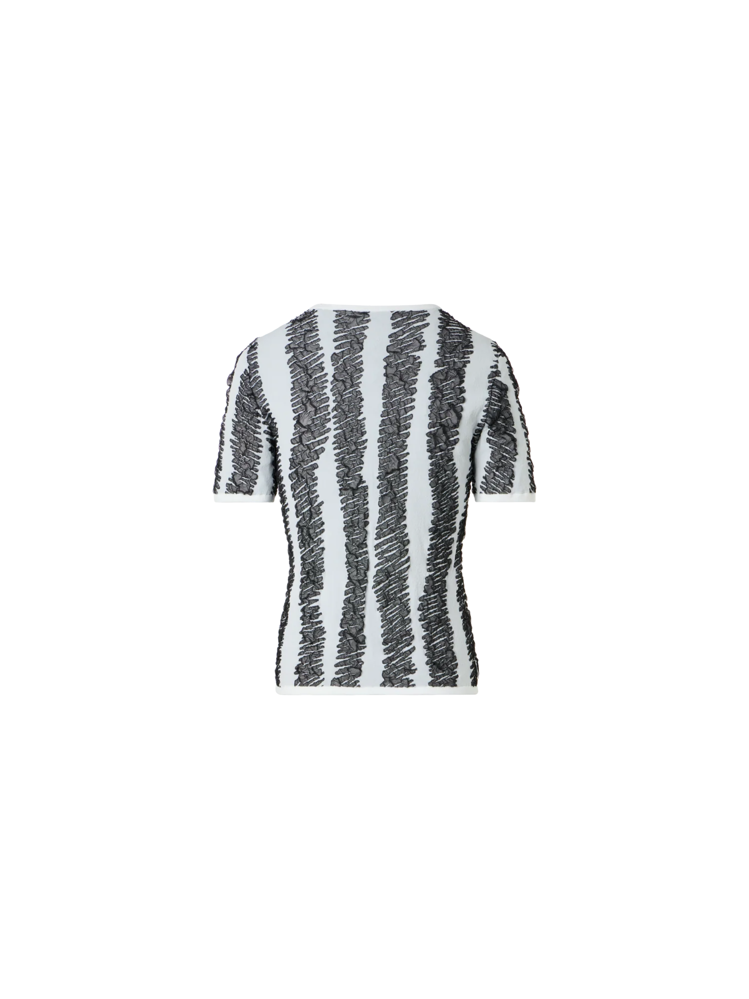 Fitted 3D Scribble Jacquard Knit Top - Image 4