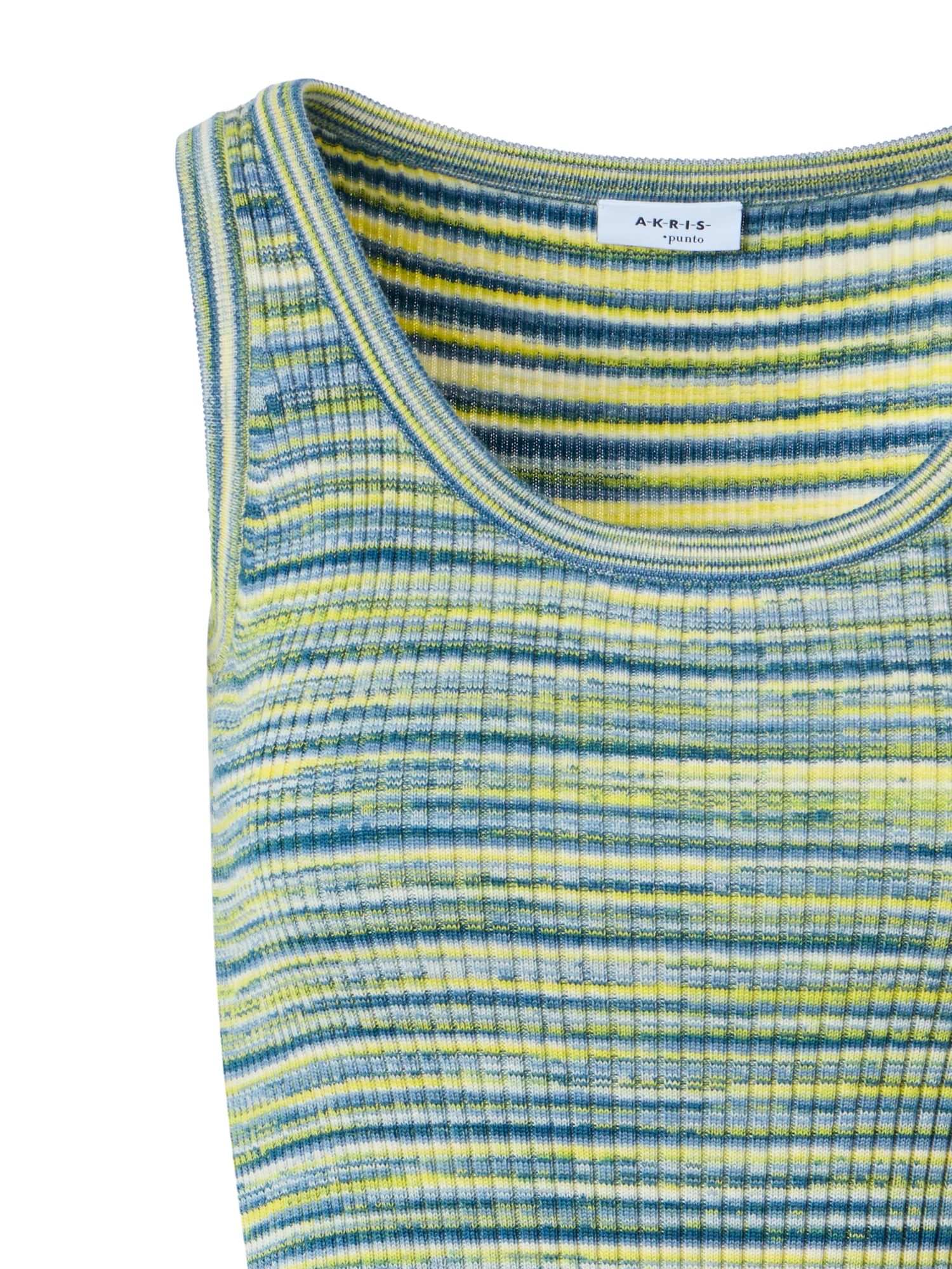 Fitted Scoop Neck Space-Dye Merino Rib Knit Tank - Image 3