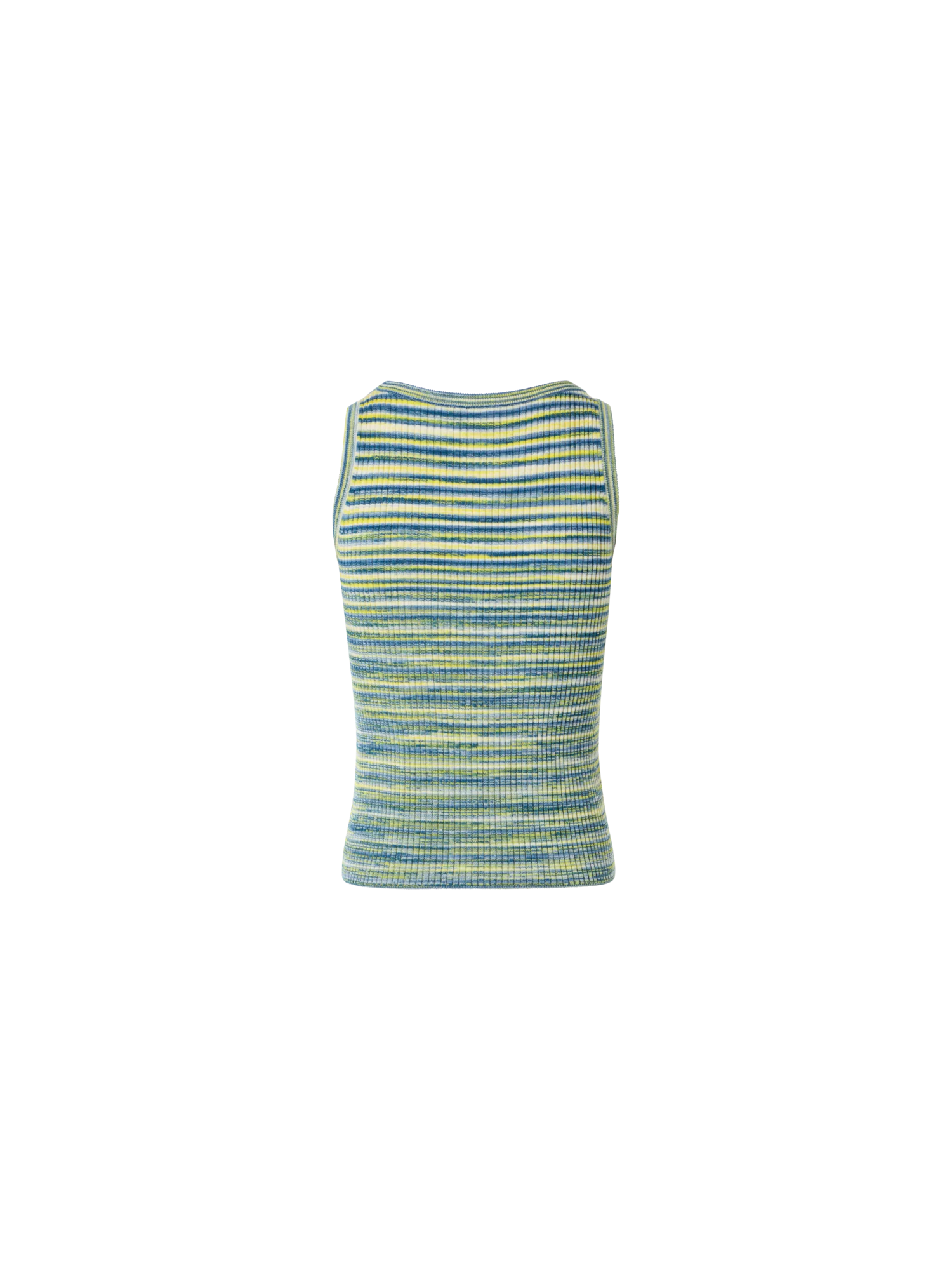 Fitted Scoop Neck Space-Dye Merino Rib Knit Tank - Image 7
