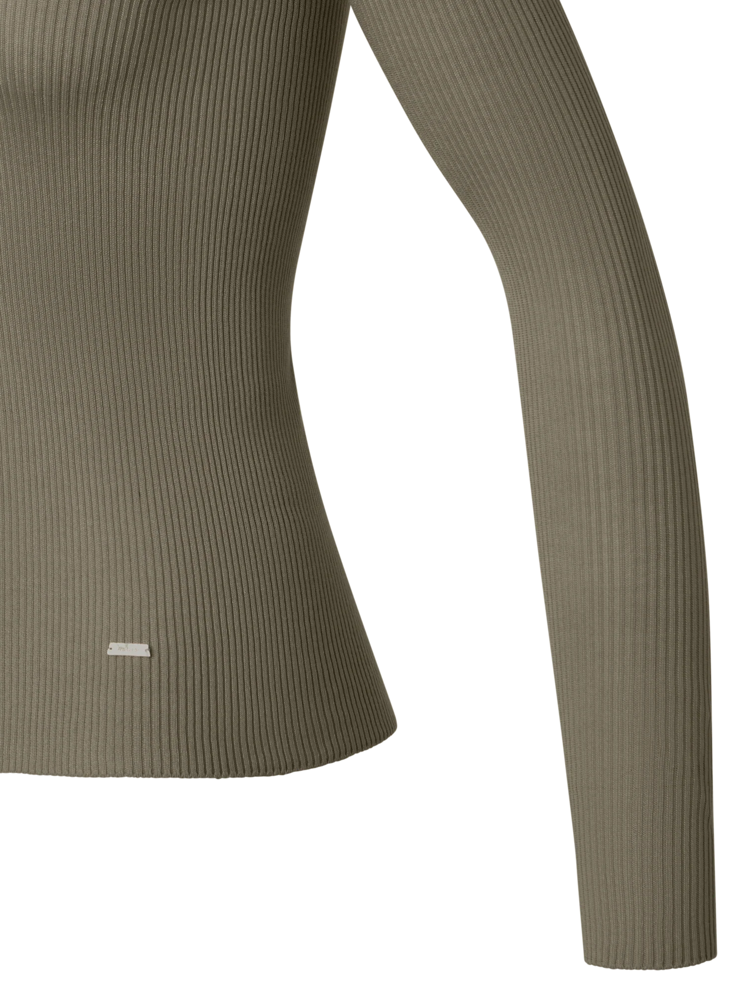 Fitted Seamless Silk Cotton Knit Sweater - Image 3