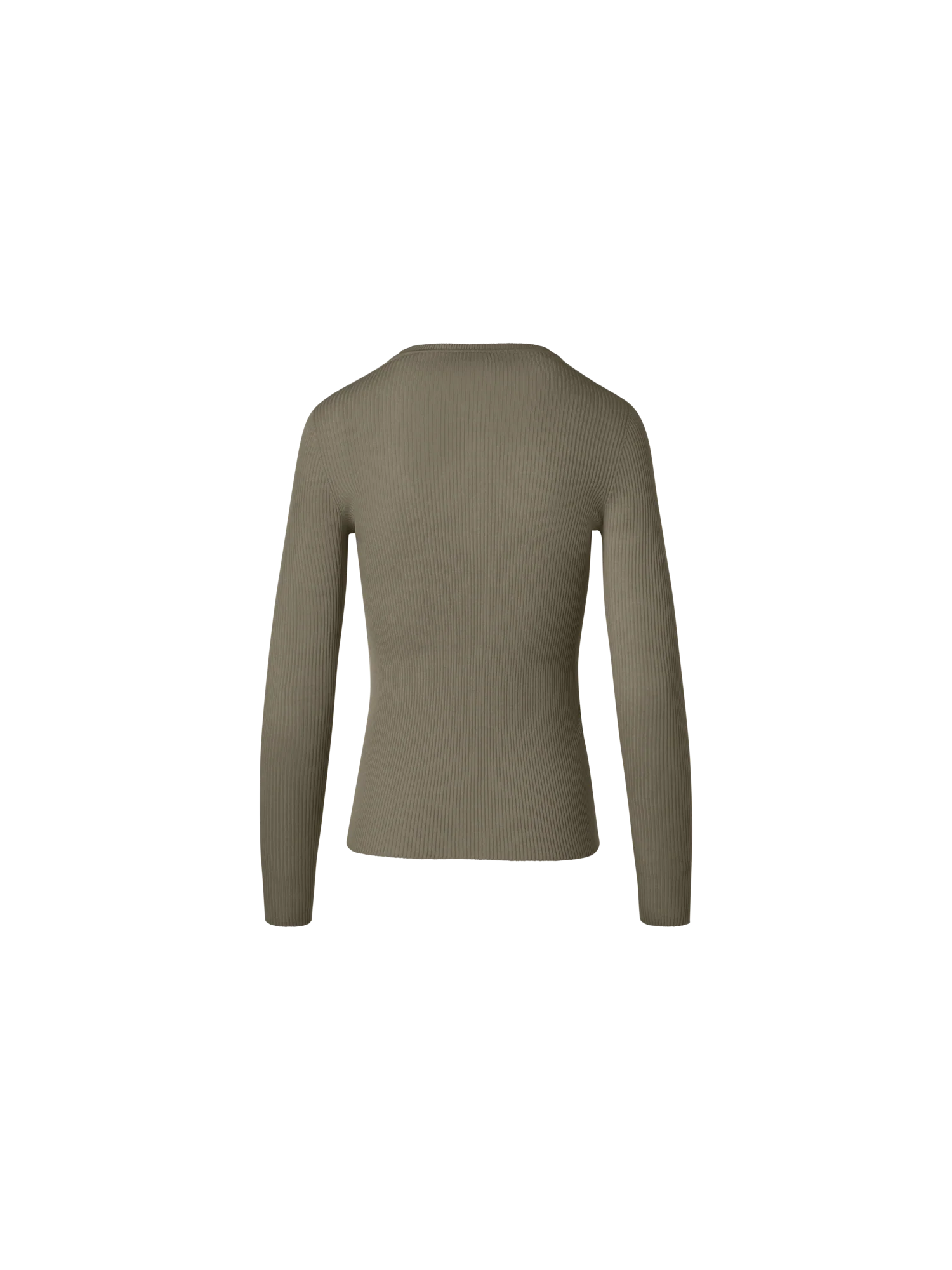 Fitted Seamless Silk Cotton Knit Sweater - Image 4