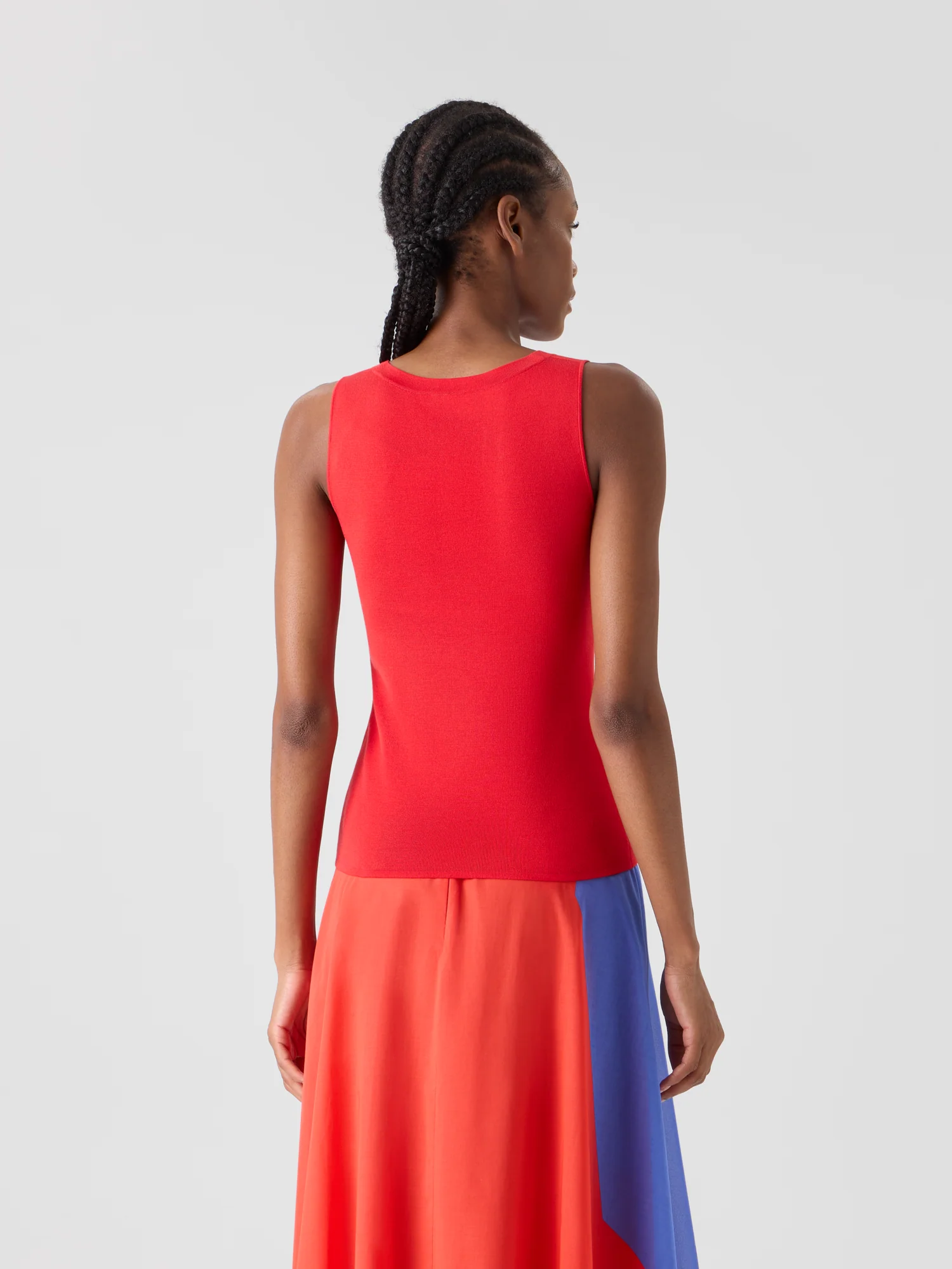 Fitted Stretch Silk Knit Tank Top - Image 6