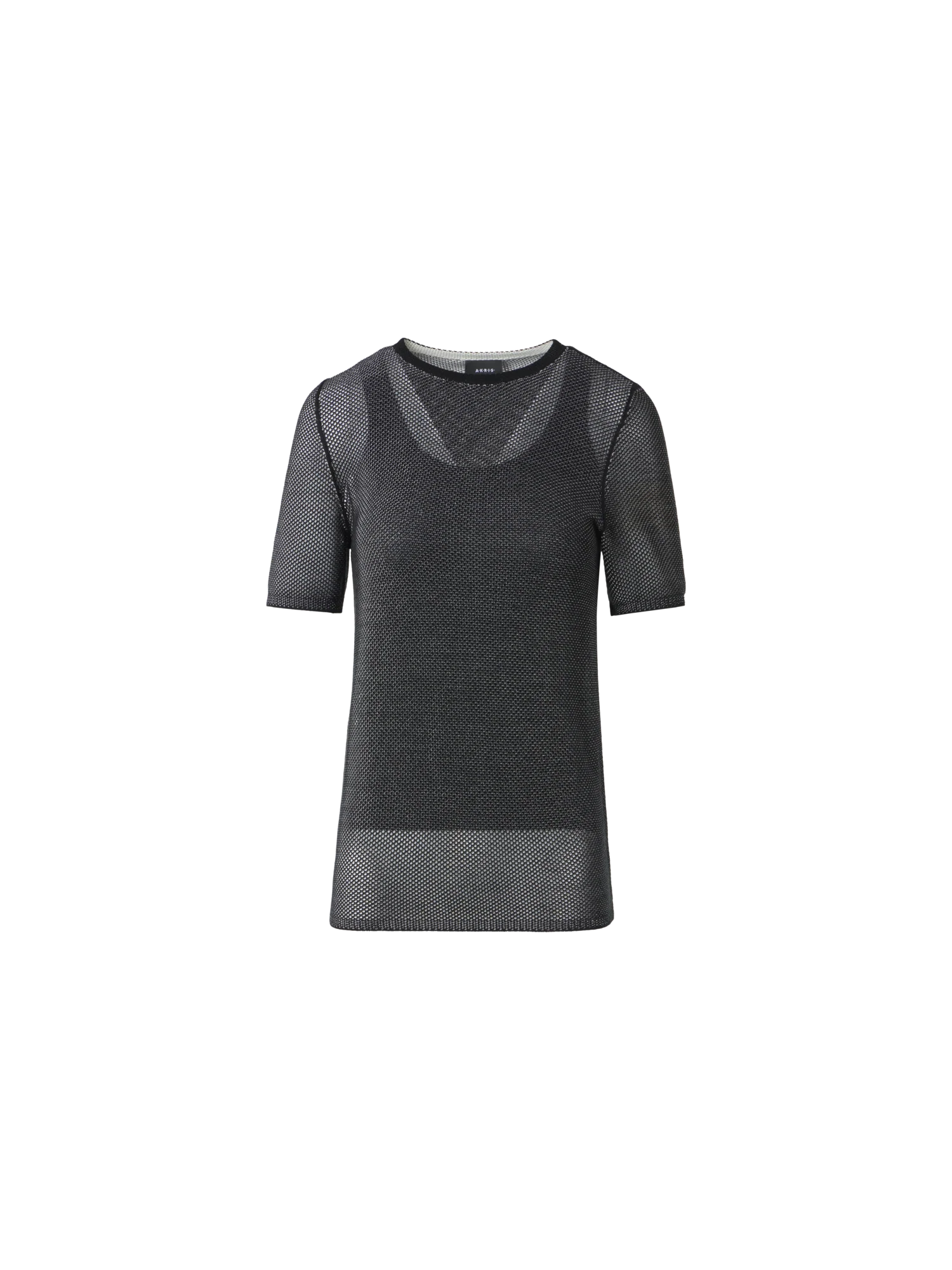 Fitted Two Tone Grid Sweater in Silk