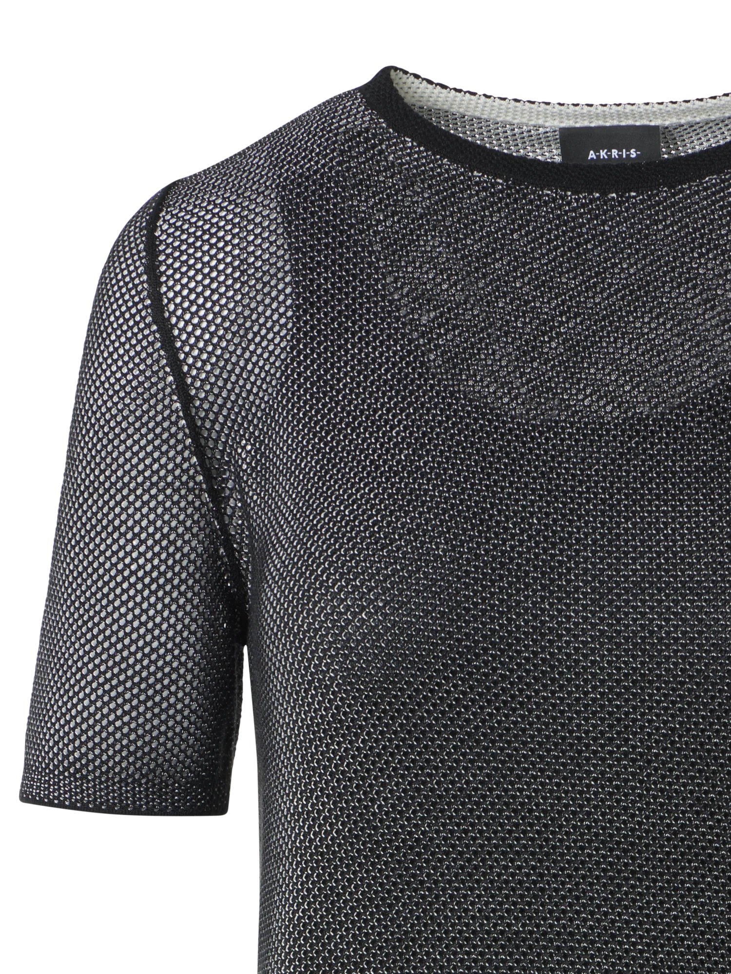 Fitted Two Tone Grid Sweater in Silk - Image 3