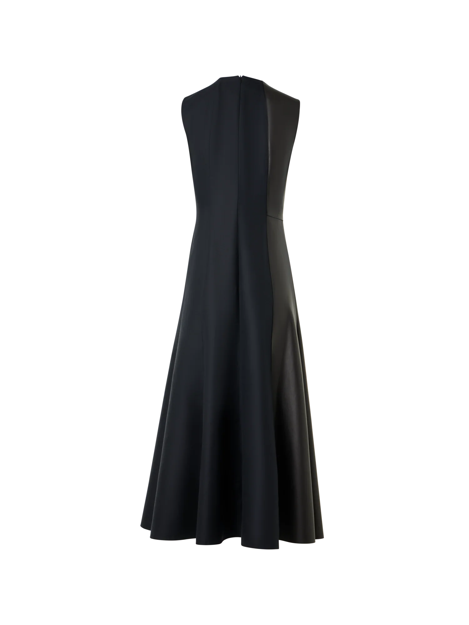 Flared Midi Dress with Leather Patchwork - Image 5