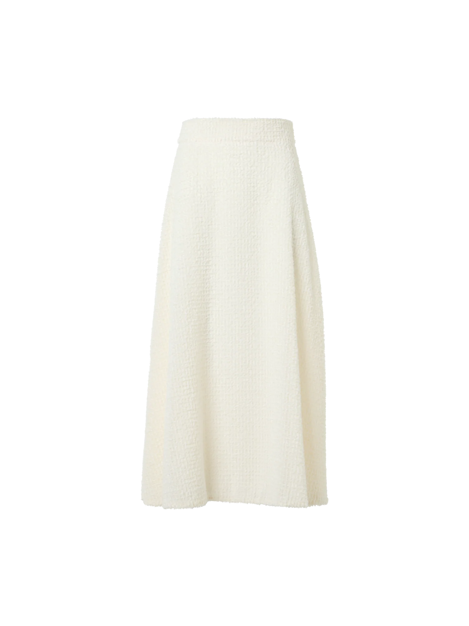 Flared Midi Skirt in Fringed Grid