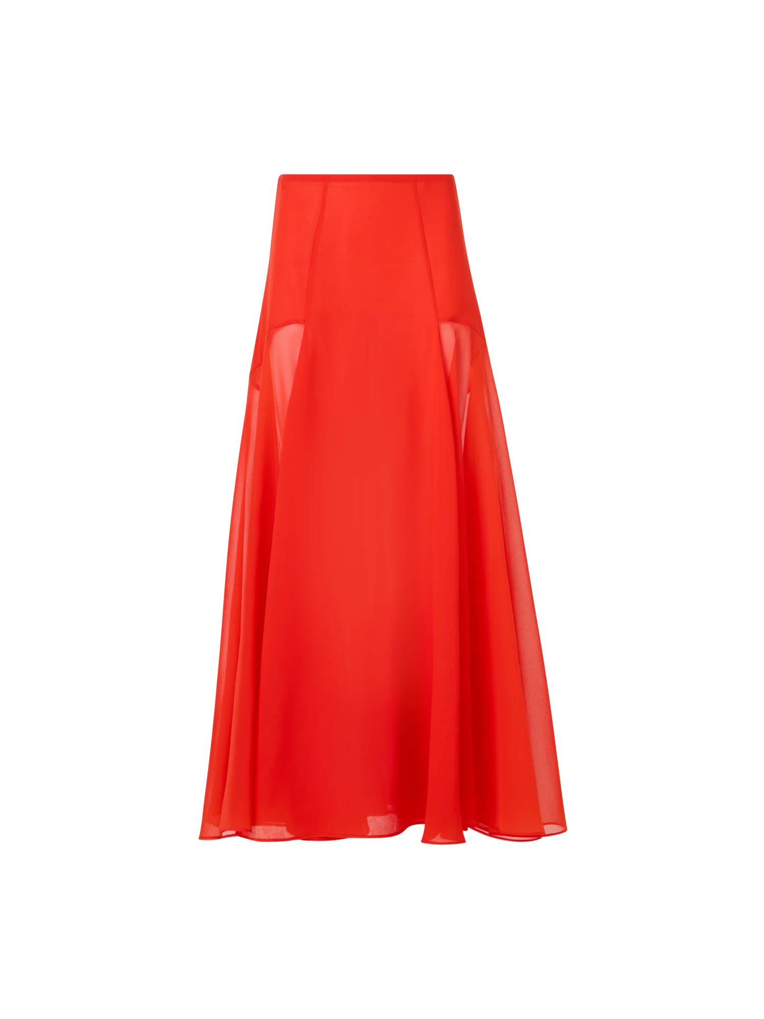 Flared Midi Skirt in Silk Organza
