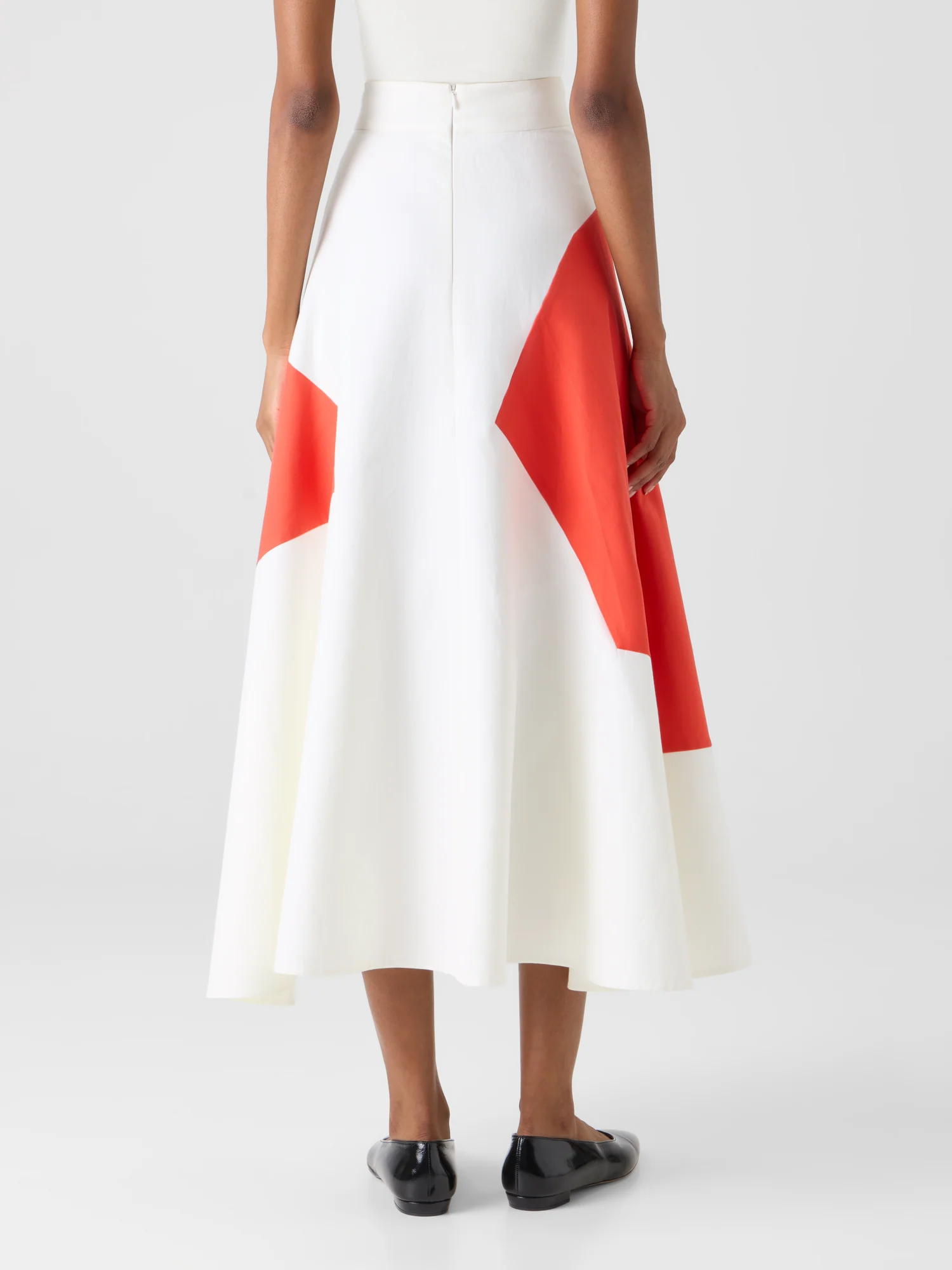 Flared Midi Skirt with Polygon Patchwork - Image 6