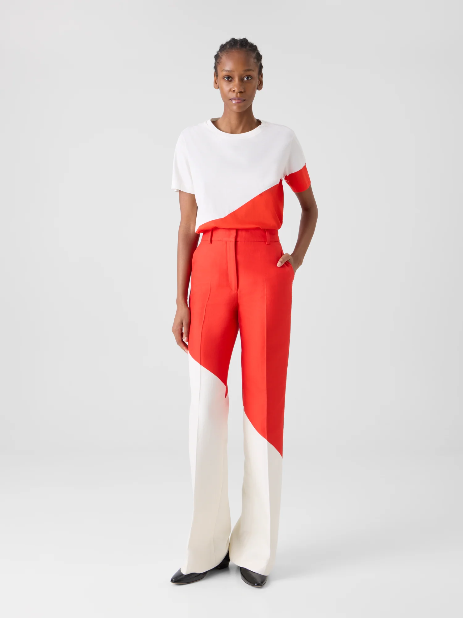 Florine Straight Wide Pants with Polygon Print - Image 2