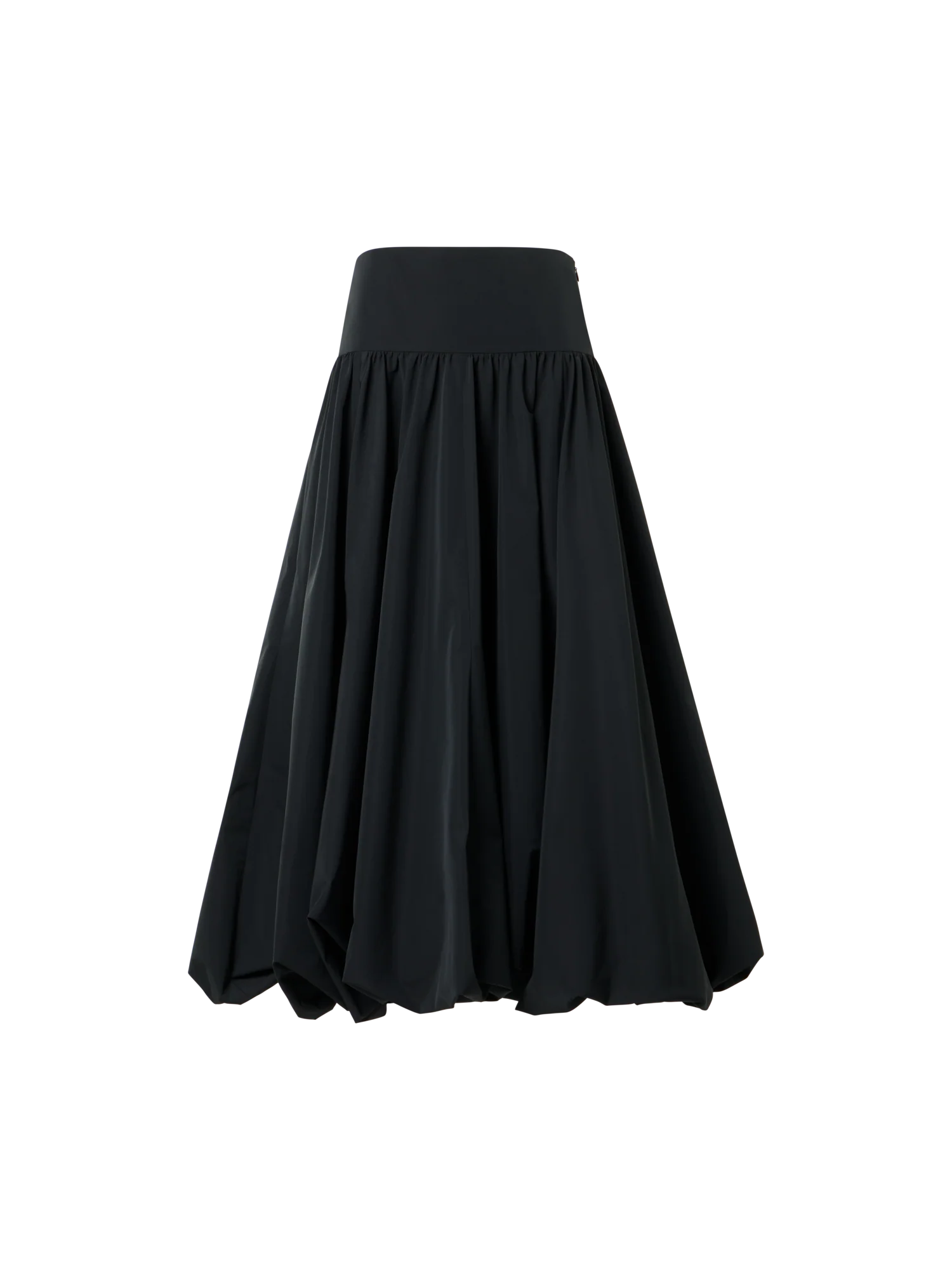 Flounced Midi Taffeta Skirt