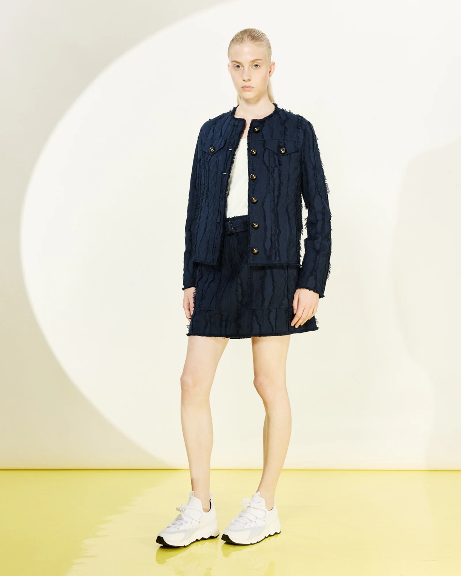 Fringed Wave Jacquard Cotton Jacket - Image 2