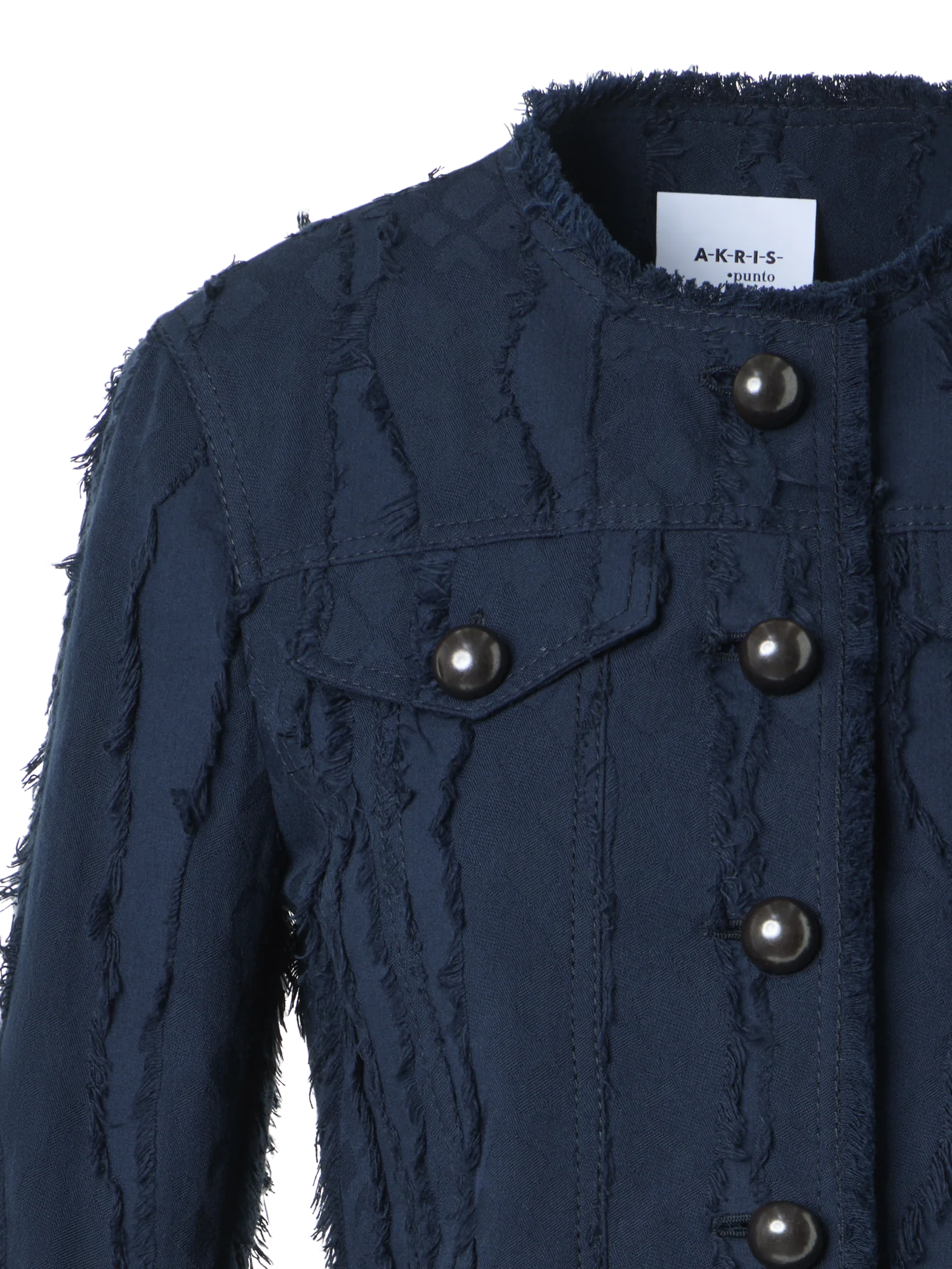 Fringed Wave Jacquard Cotton Jacket - Image 3
