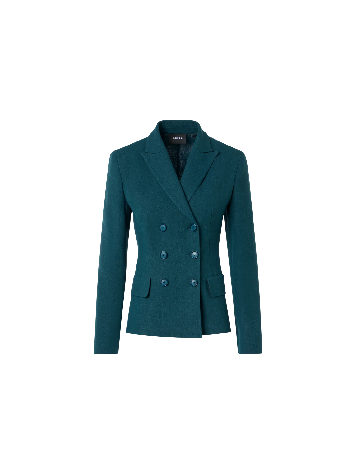 Hannah Fitted Double-Breasted Linen Wool Jacket