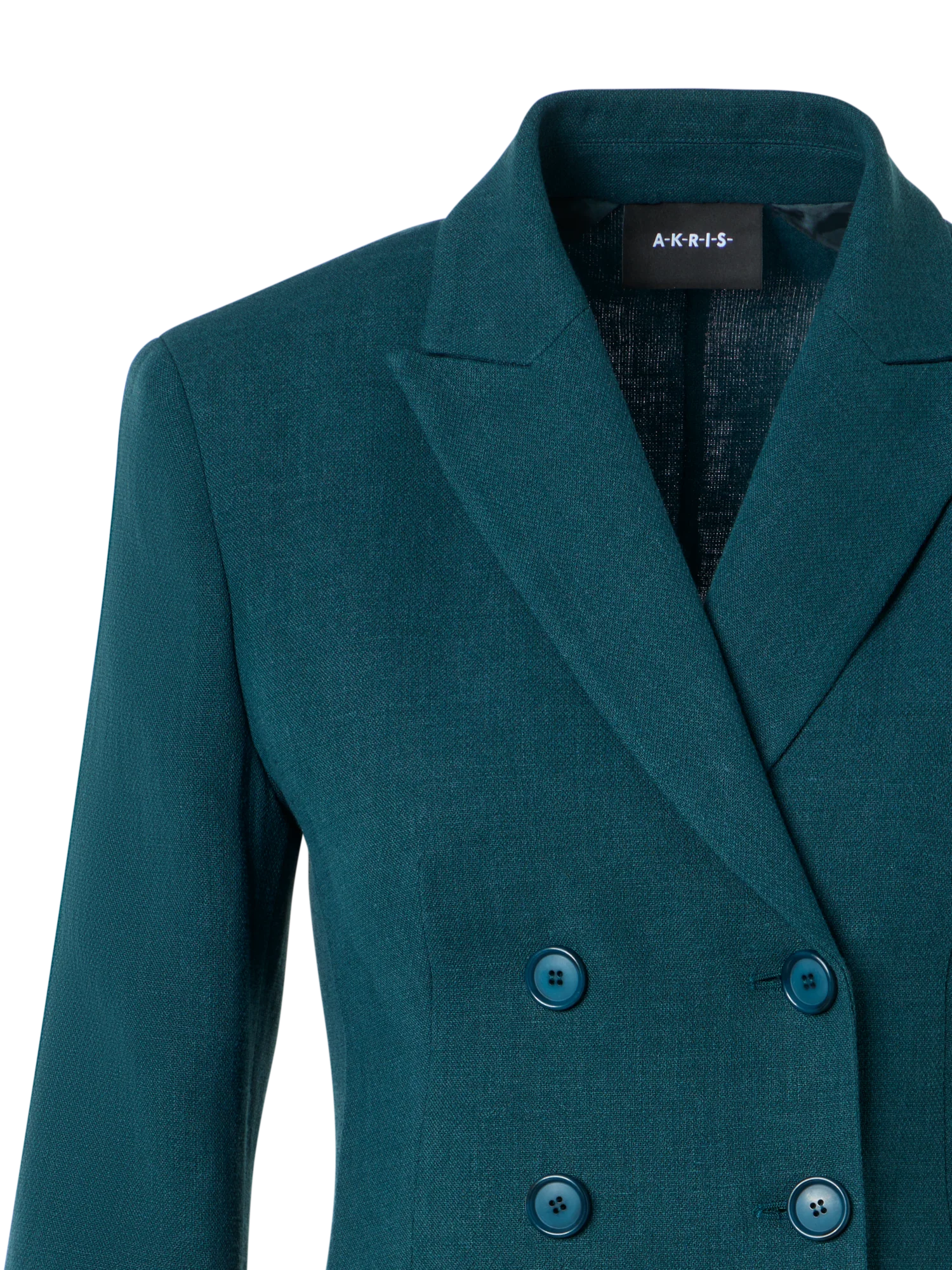 Hannah Fitted Double-Breasted Linen Wool Jacket - Image 3