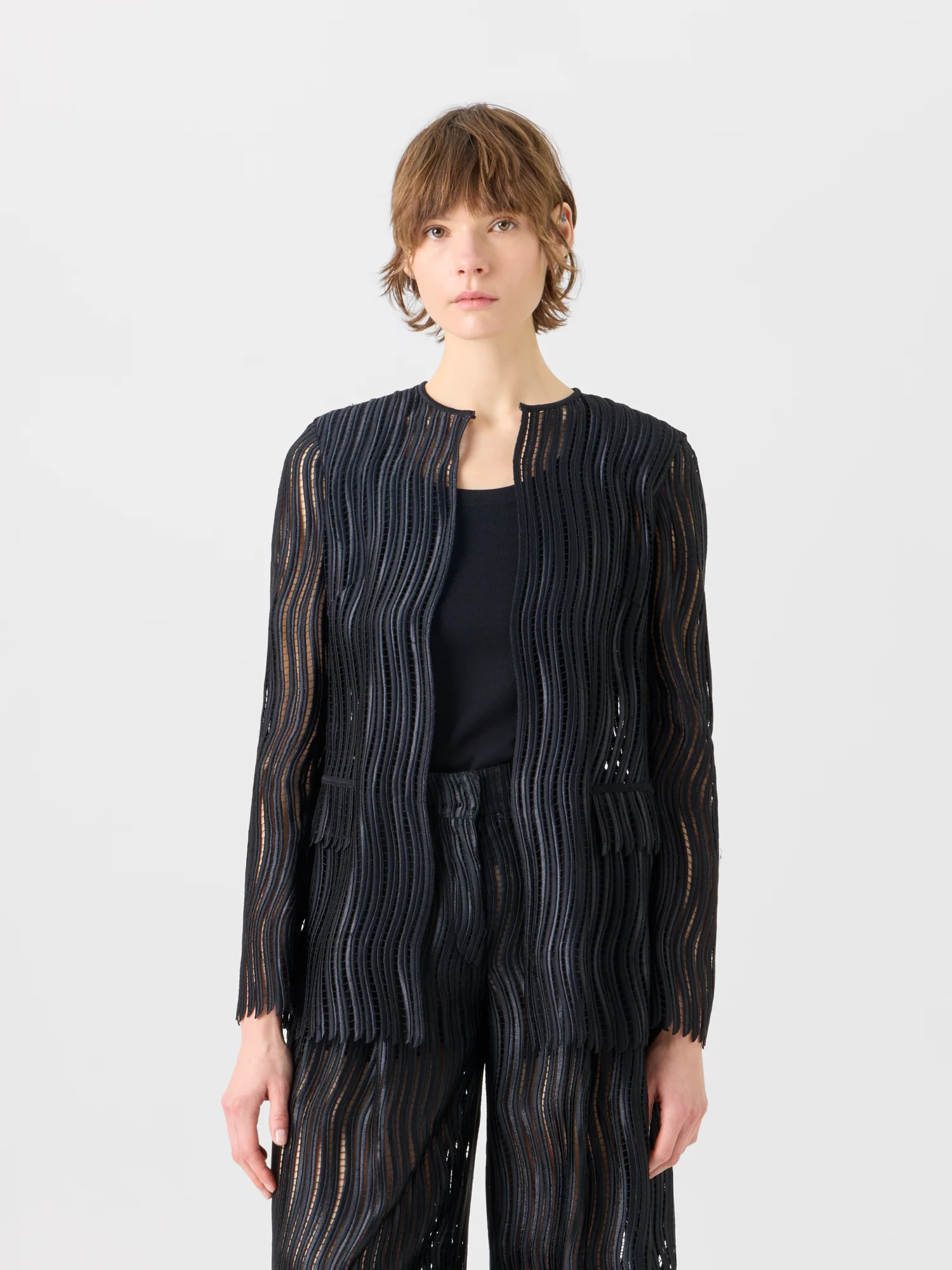 Hekka Long Sheer Wave Guipure Jacket - Image 2